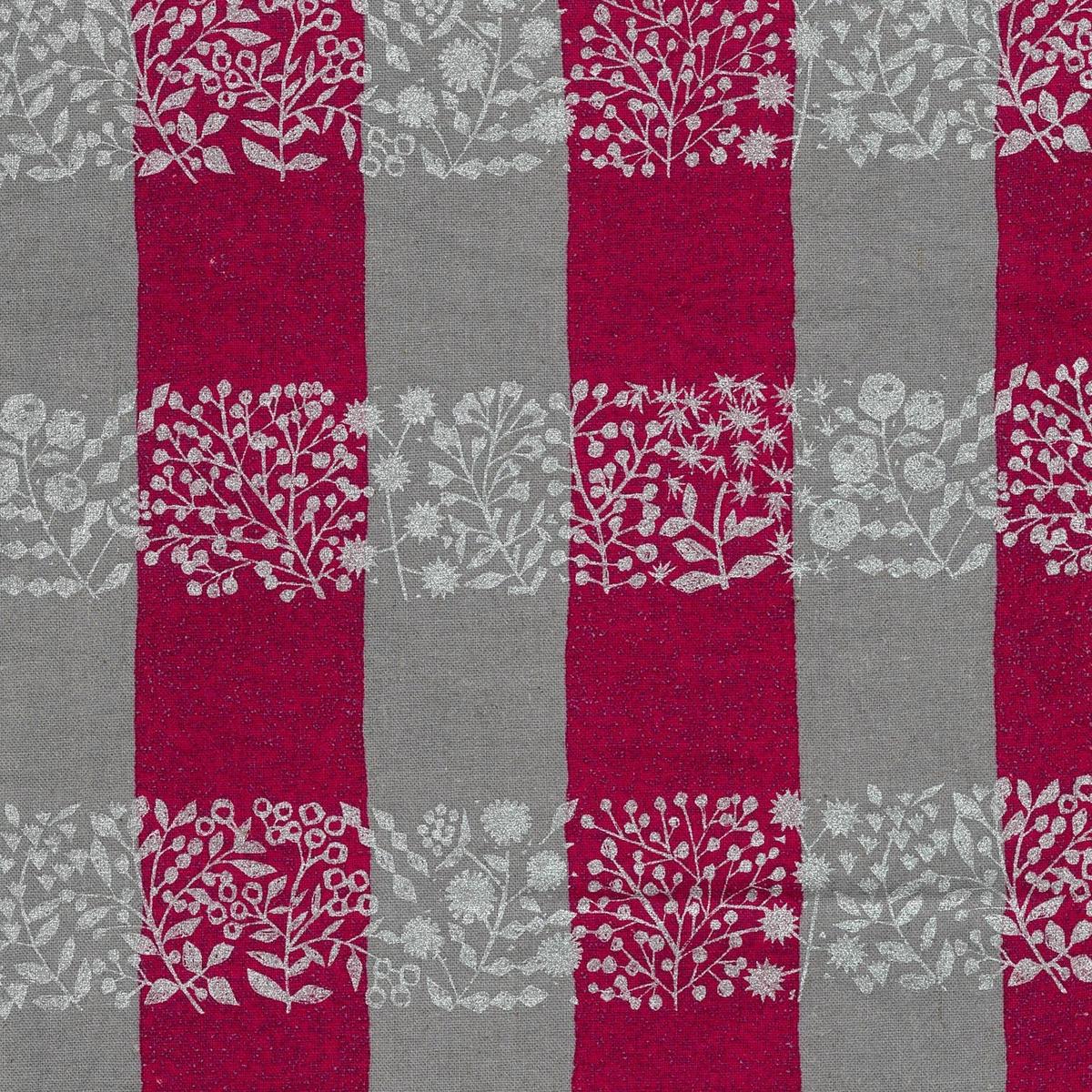 echino Lattice Cotton Linen Canvas – Grey x Red EKX-98090-91