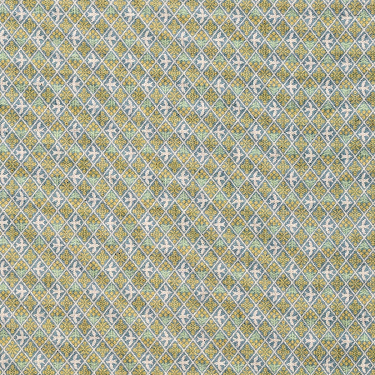 Mimosa Birds Cotton Linen Canvas – Sax Blue YKA-41070-1