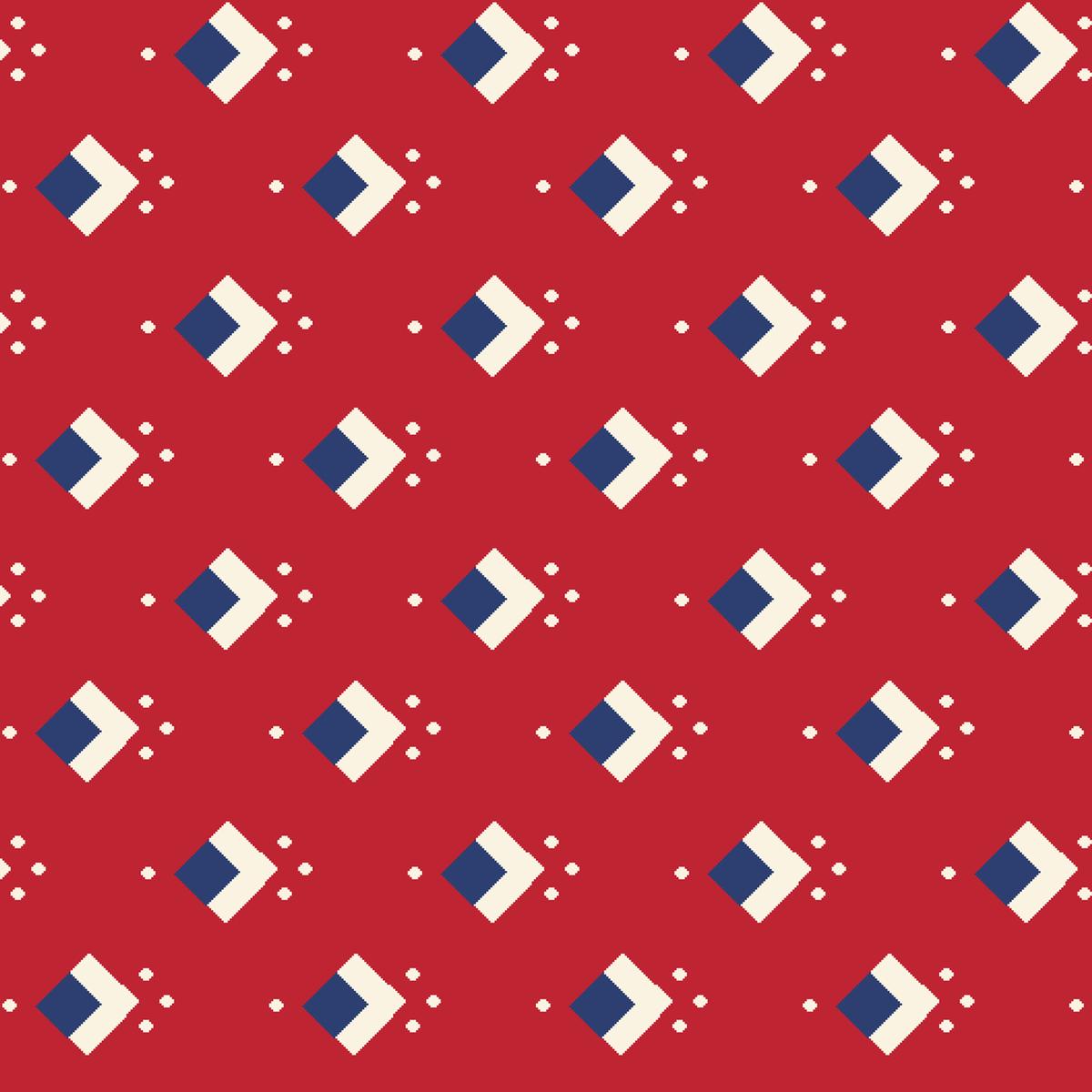 Patriot Parade – Crimson Geometric Fabric