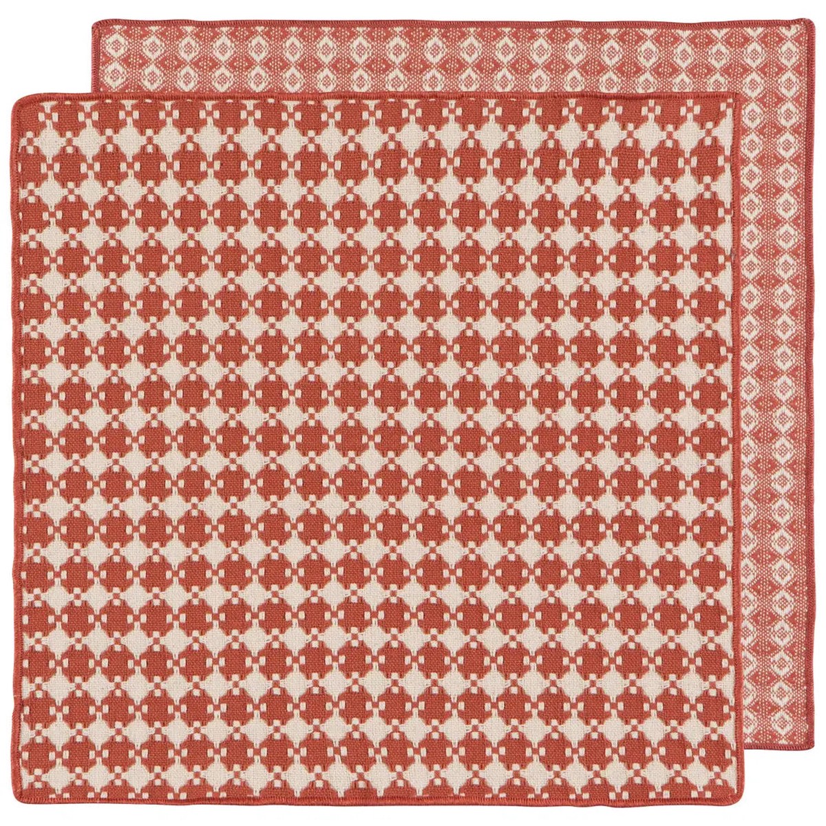 S/2 Clay Woven Check Dish Cloth