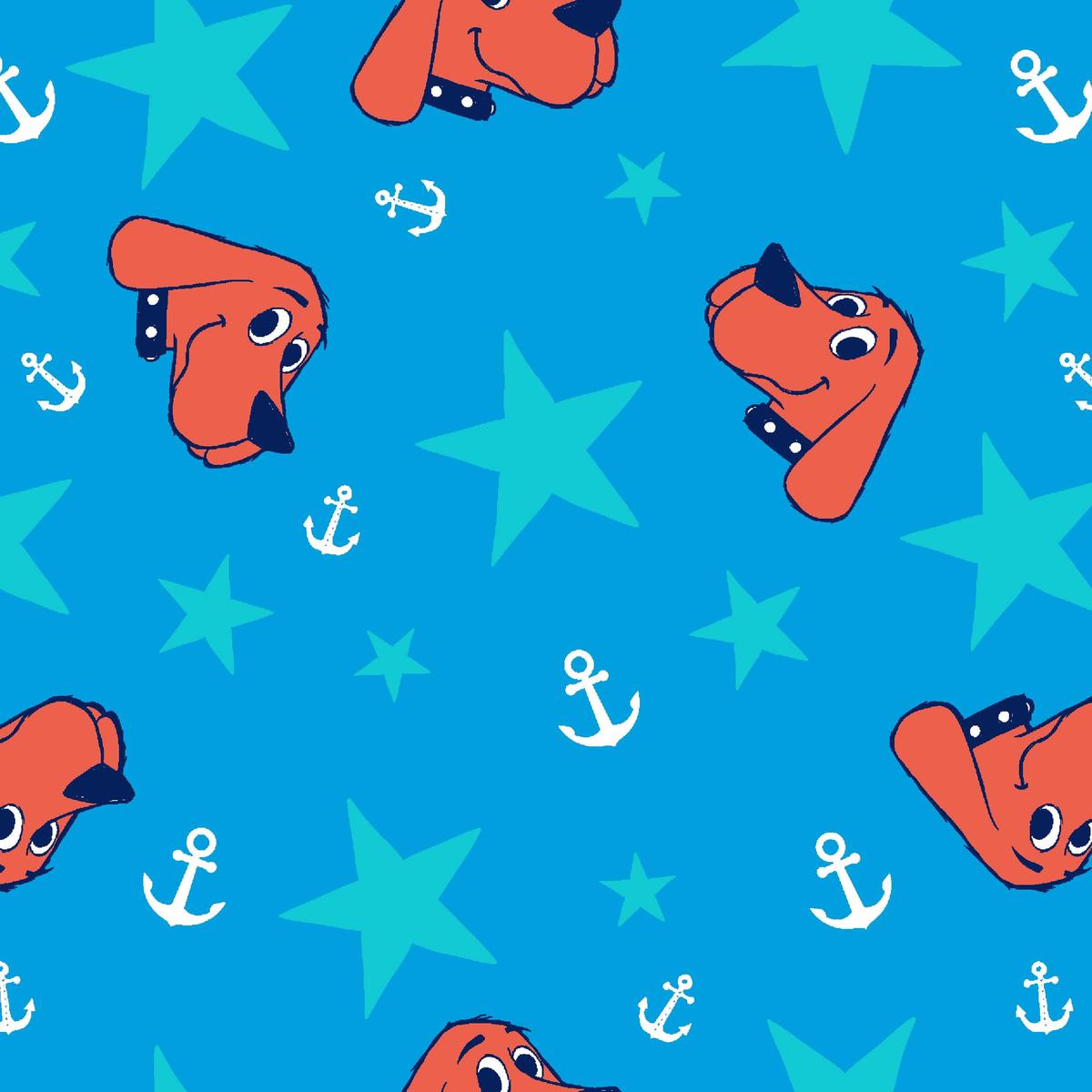 Clifford Stars Forever on Blue Fabric