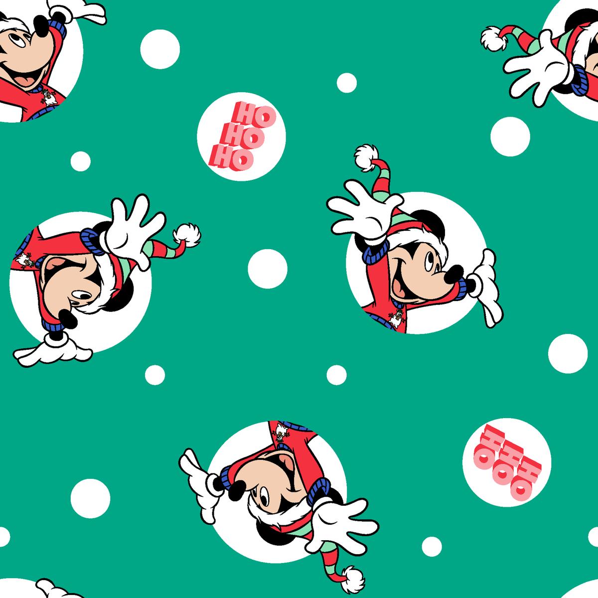 Disney Mickey Mouse Teal Snowball Fabric