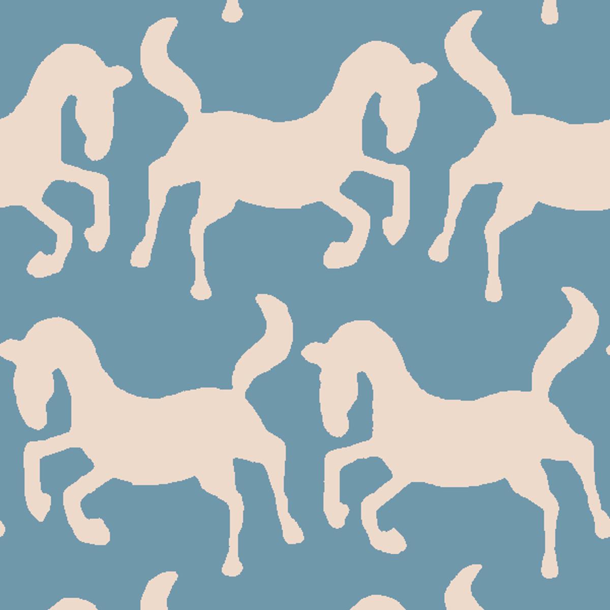 Horsey – Sky Blue Fabric