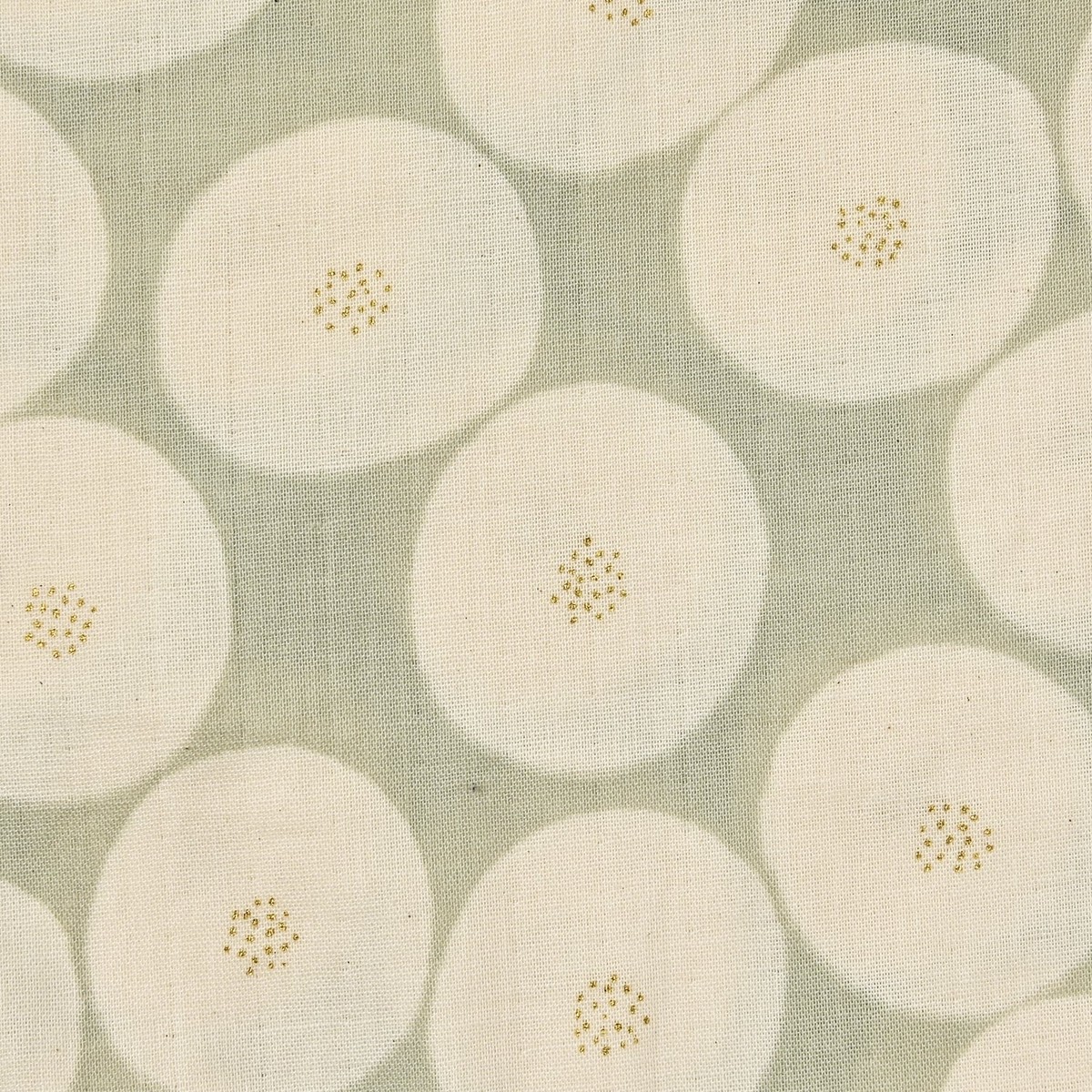 MUDDY WORKS Mini Anpan Cotton Double Gauze – Pale Green x Gold Glitter