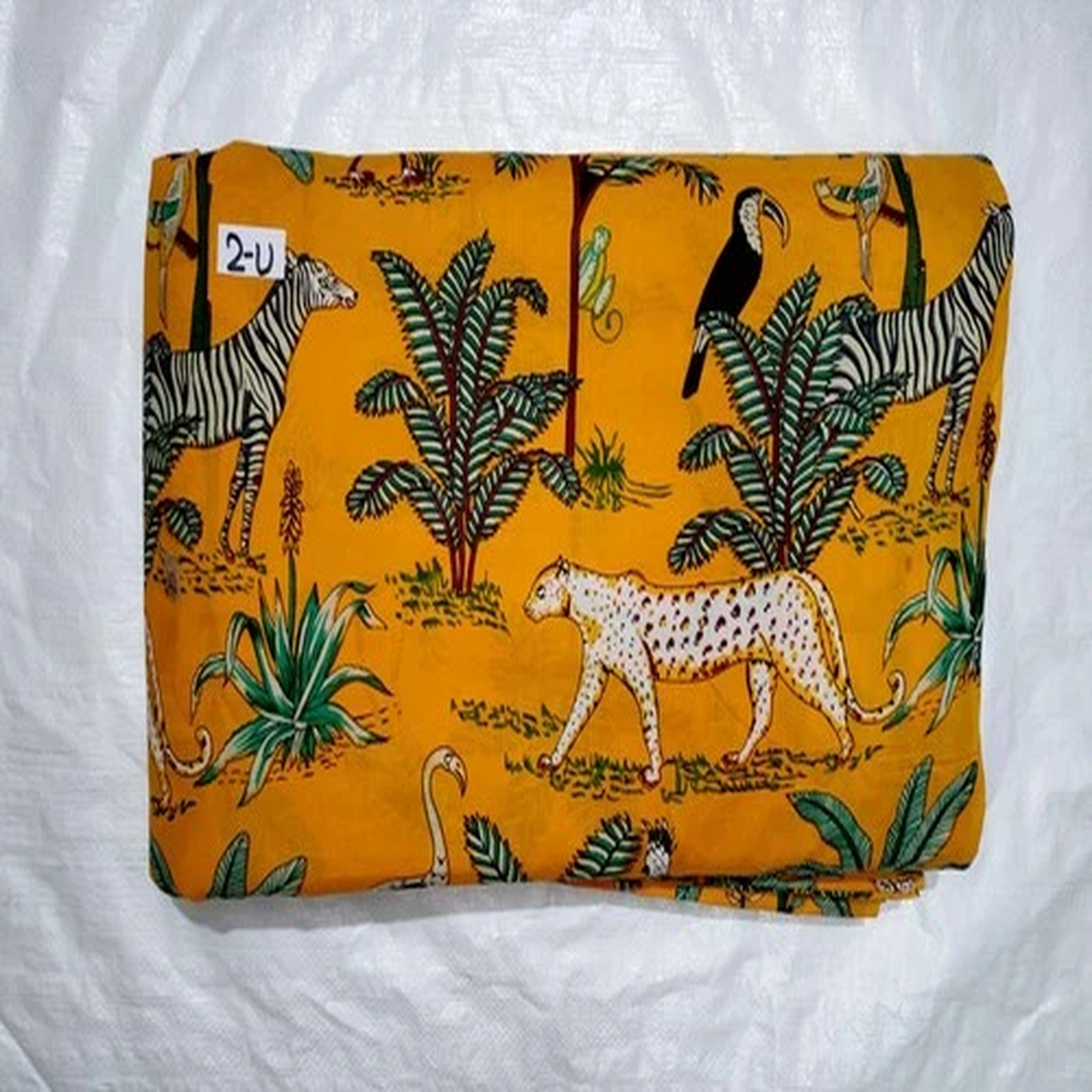 Orange Forest Print Indian Cotton Fabric Dressmaking Sewing Running Fabric 10 YD