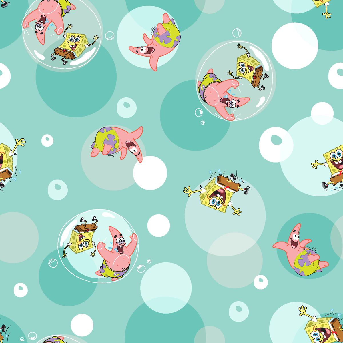 Spongebob and Patrick in Bubbles Fabric