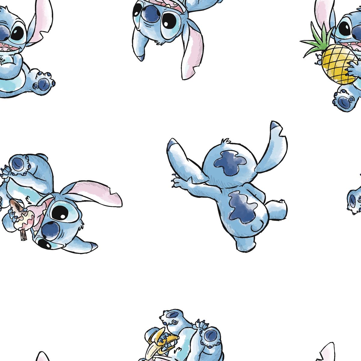 Disney Stitch Pineapple Watercolor Toss Fabric