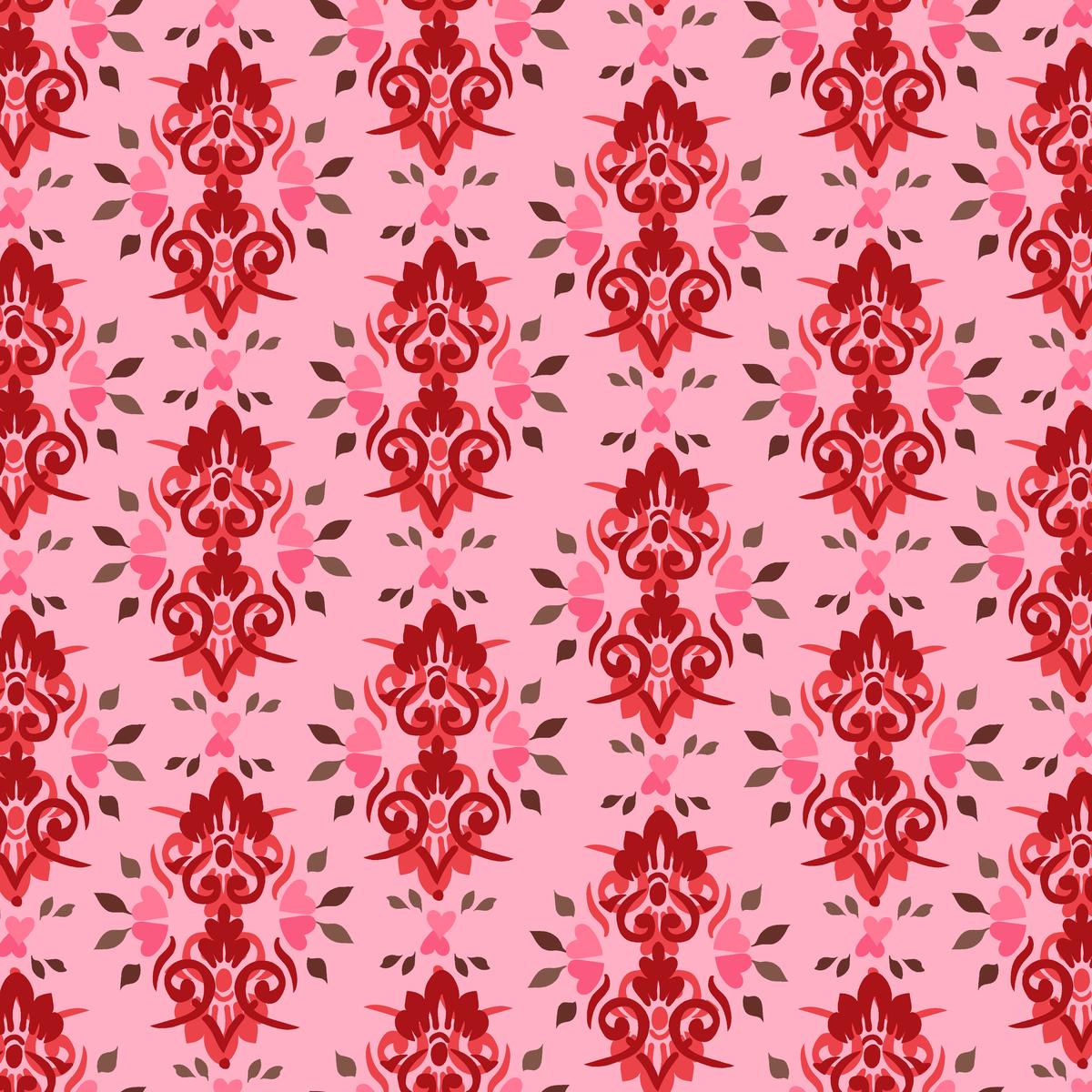 Hearts A Fire on Ruby Fabric