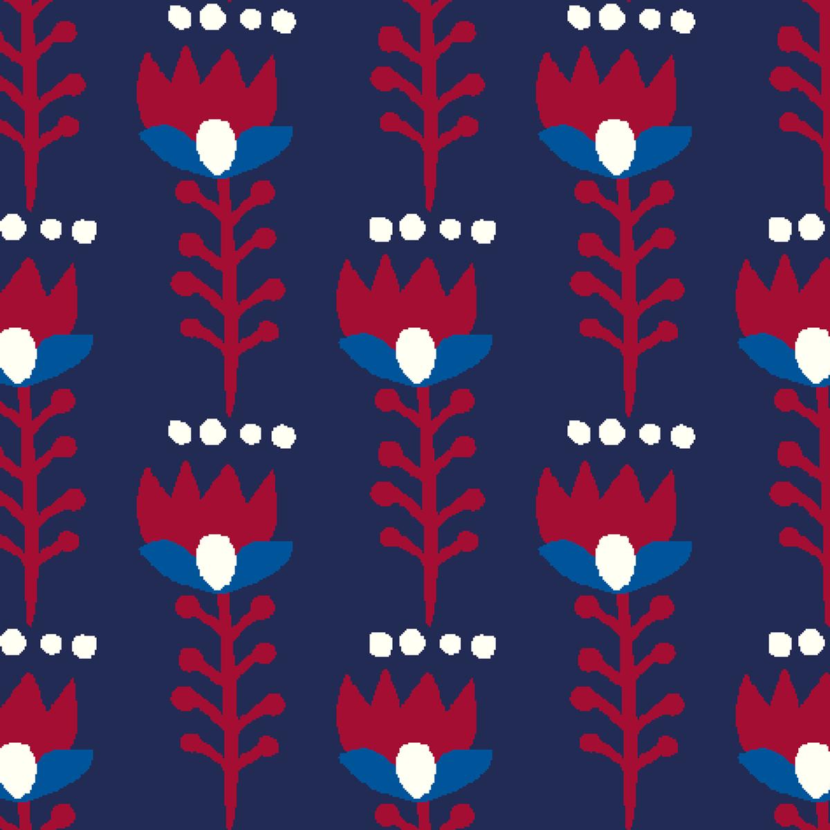 Nordic Bloom – Navy Floral Fabric