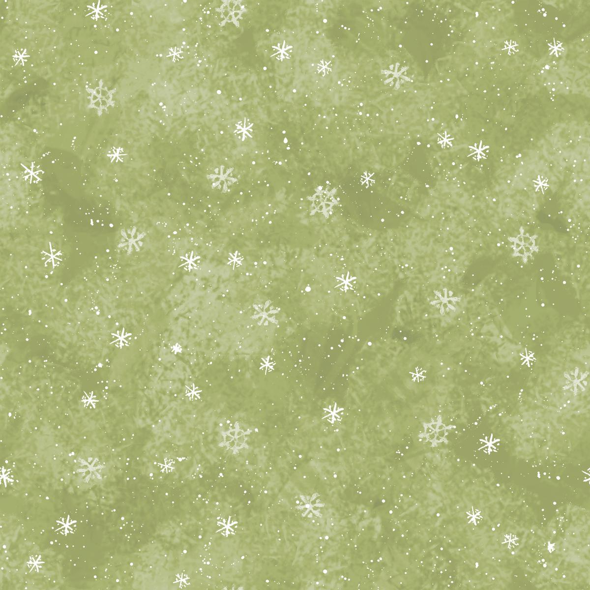Susan Winget Snowflake Sprinkle Green Fabric