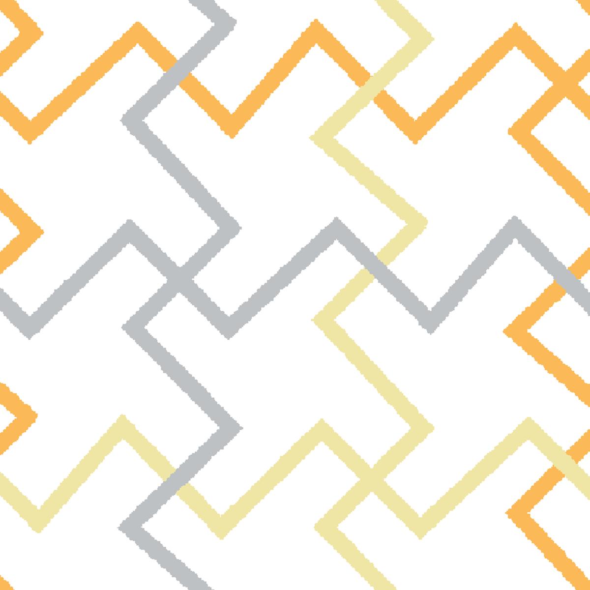 Zigzag Lattice on Yellow & Gray Fabric