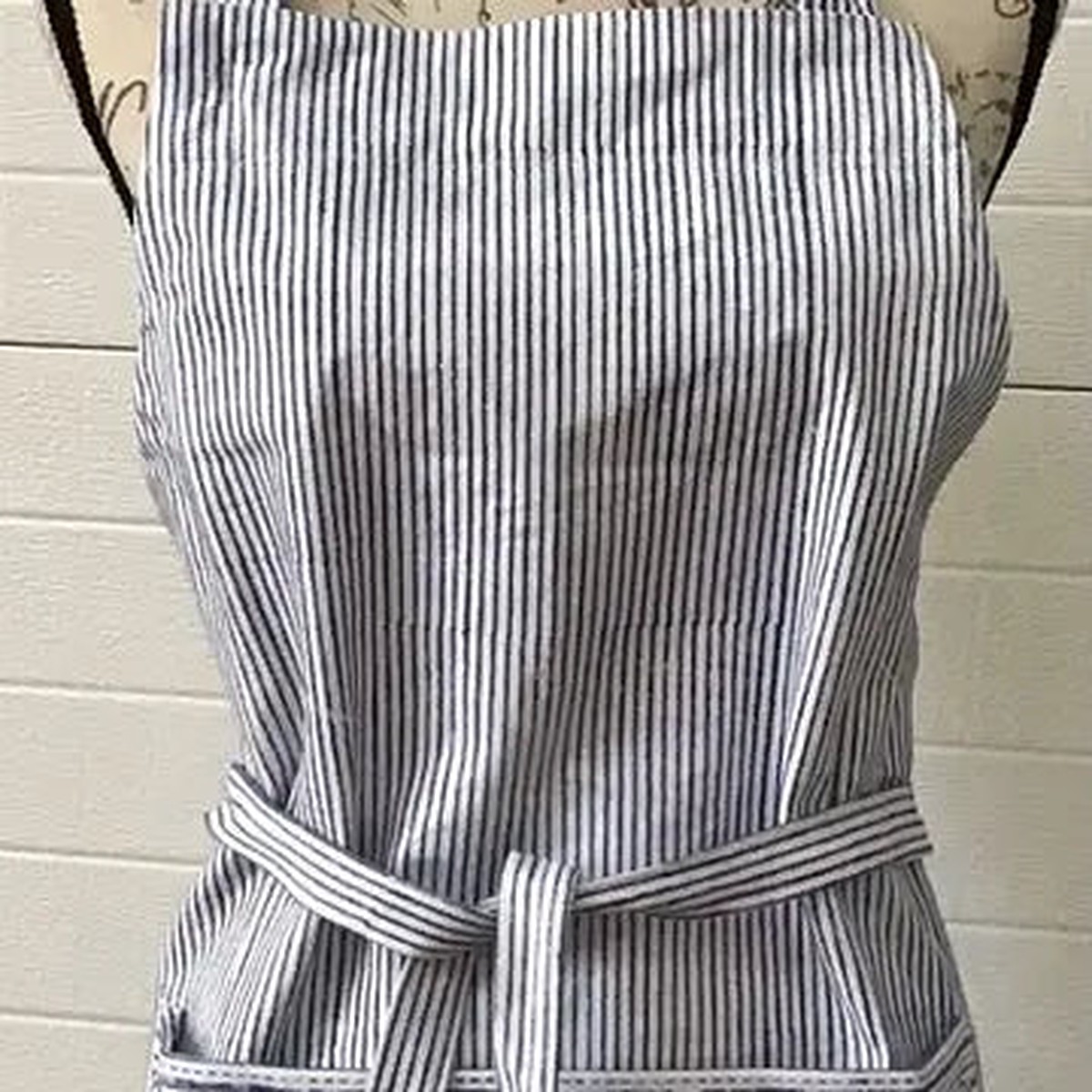 Apron Striped Blue & White
