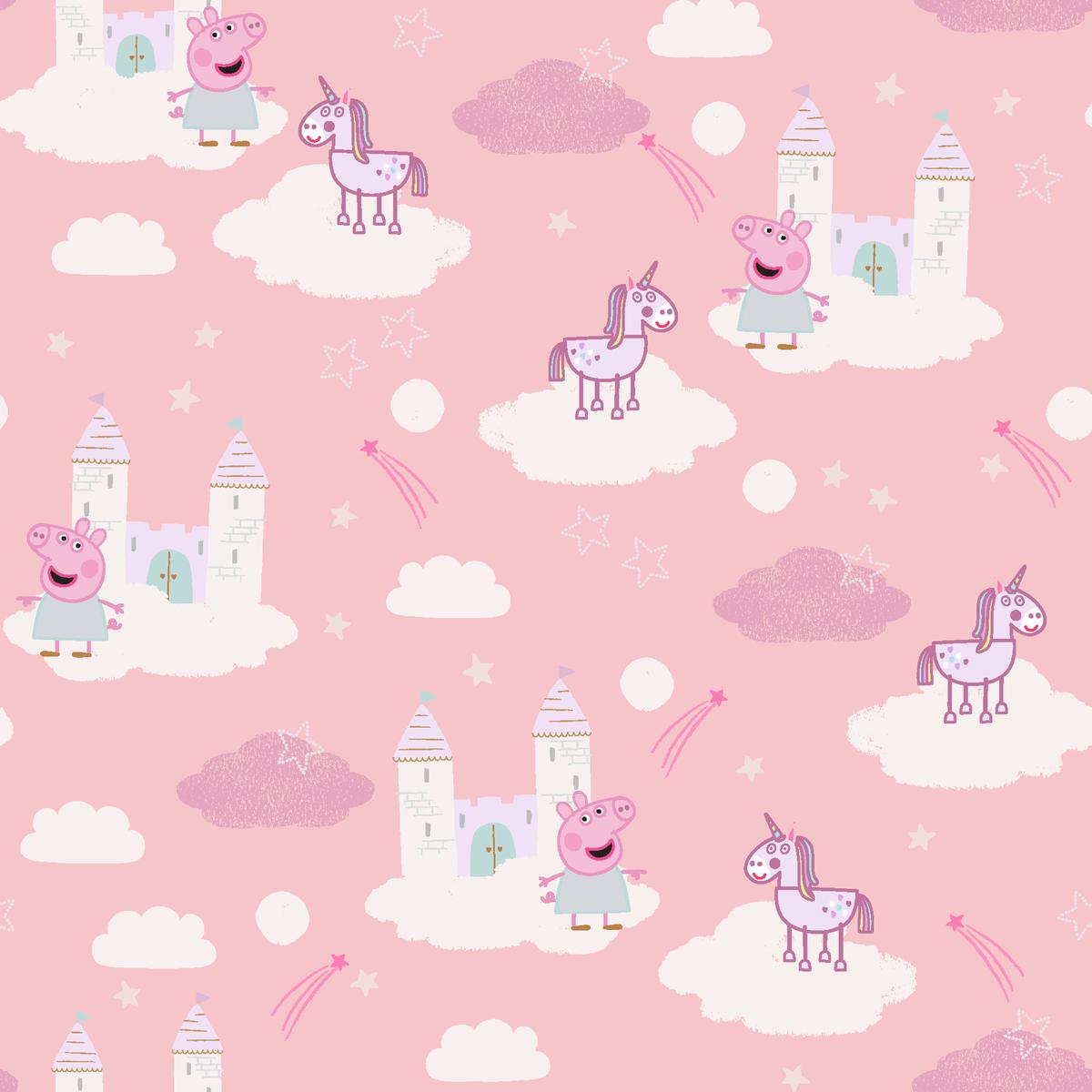 Hasbro Peppa Pig Pink Unicorn Fairytale Fabric