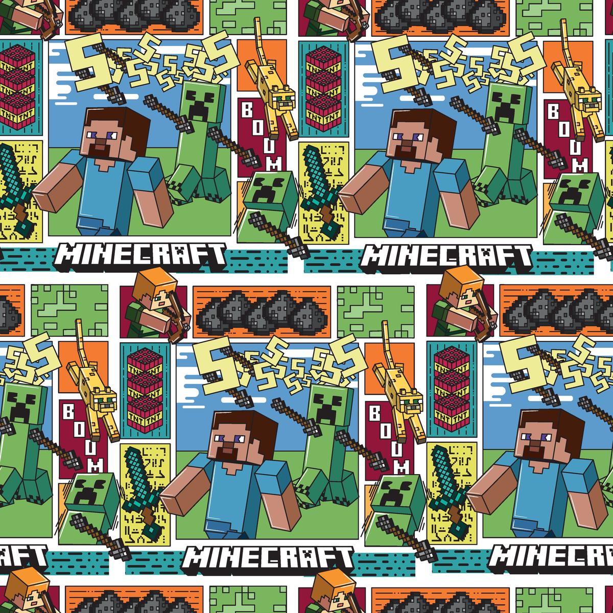 Minecraft Pixel Game Character Fabric