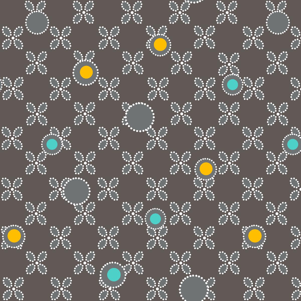 Mod Blooms – Charcoal Dotted Floral Fabric