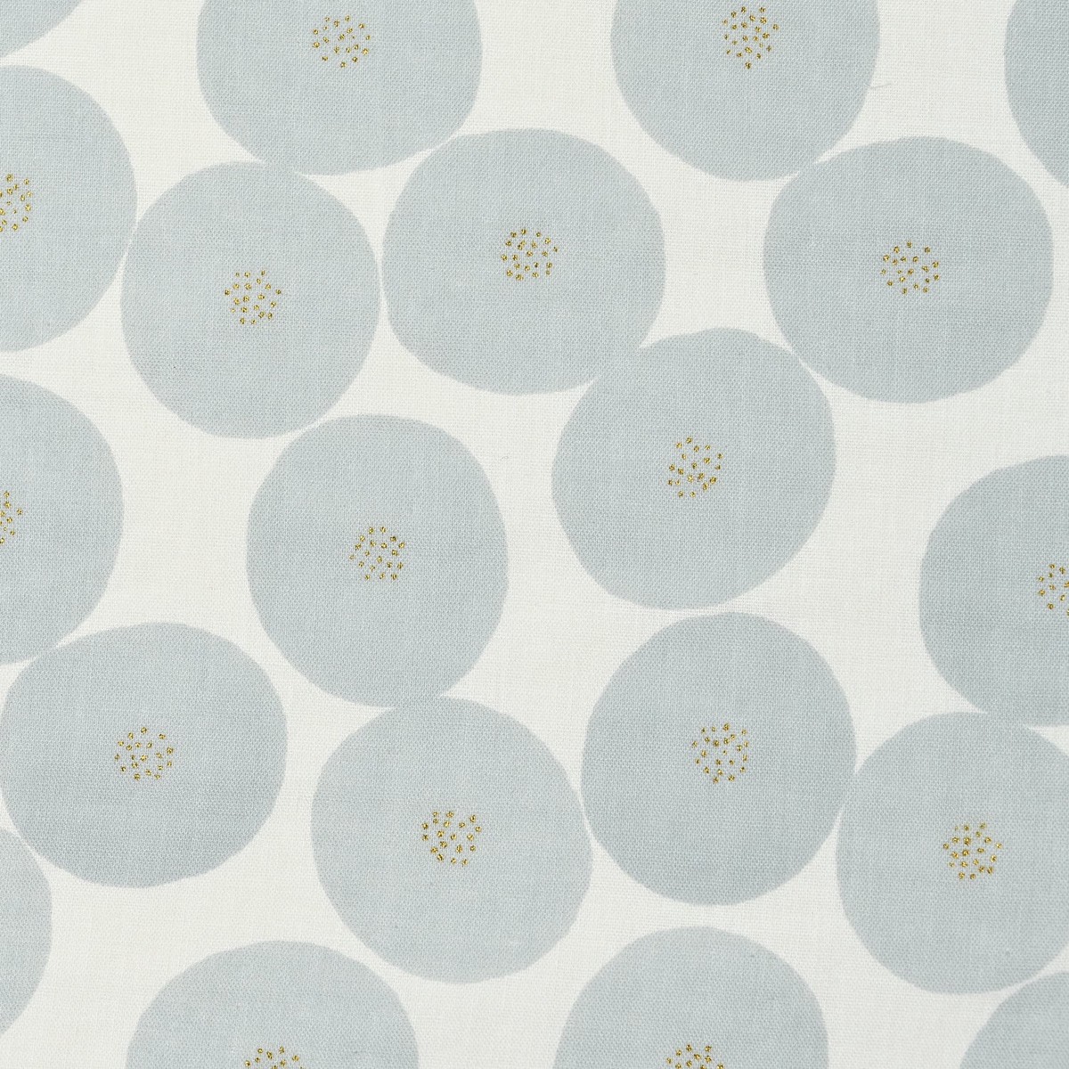 MUDDY WORKS Mini Anpan Cotton Double Gauze – White x Blue Grey x Gold Glitter