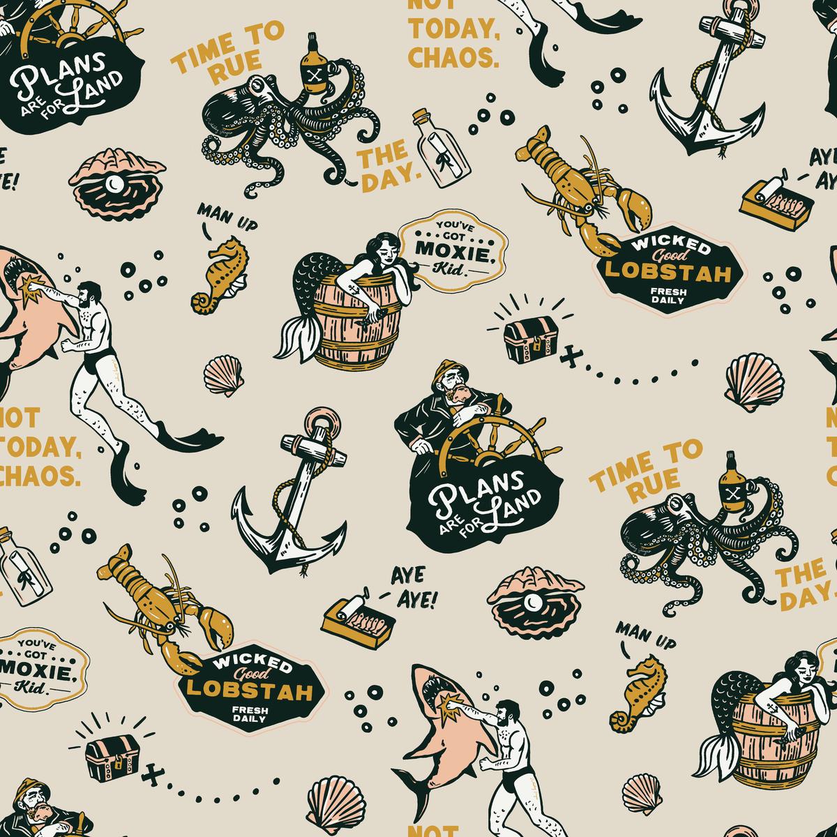 Whiskey Ginger Vintage Nautical Yellow Fabric