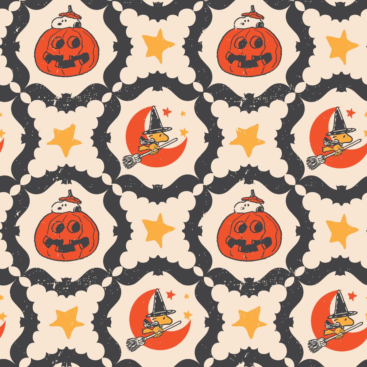 Peanuts Snoopy & Woodstock Jack-O-Snoopy Fabric