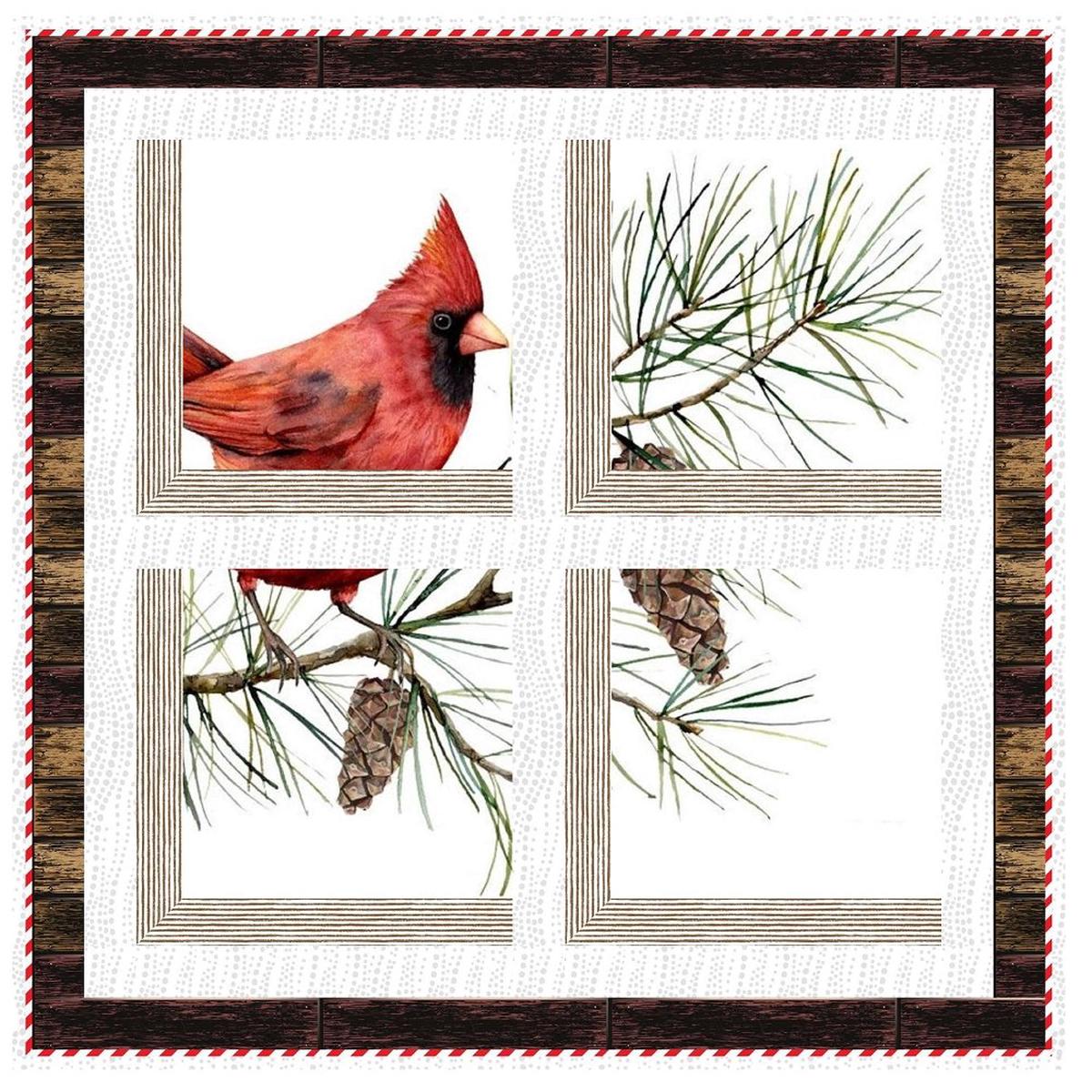 Window to the World Red Bird Quilt Kit - 40 x 40