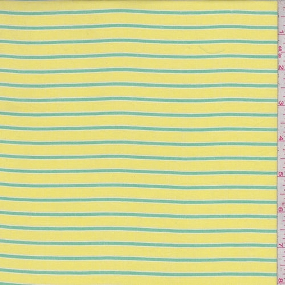 1 YD PC-Lemon/Lime Stripe Rayon Challis Fabric