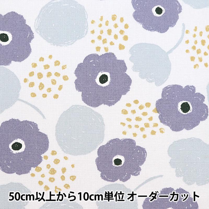 [From quantity 5] Fabric Oxford Palette round flower purple 144-8048-A3] [Yuzawayaoriginal