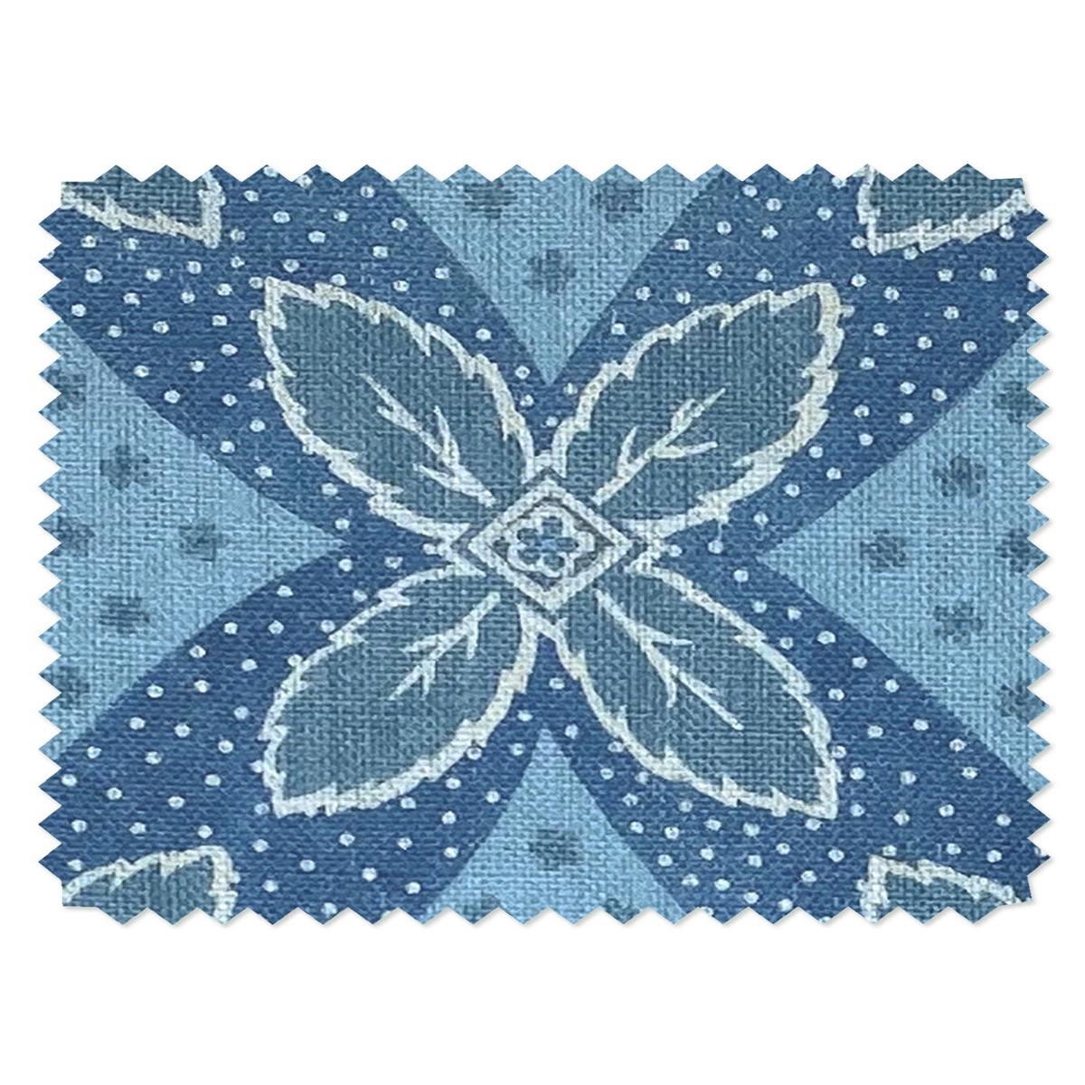 'Arthur' Linen Fabric by Nathan Turner - Blue on Blue