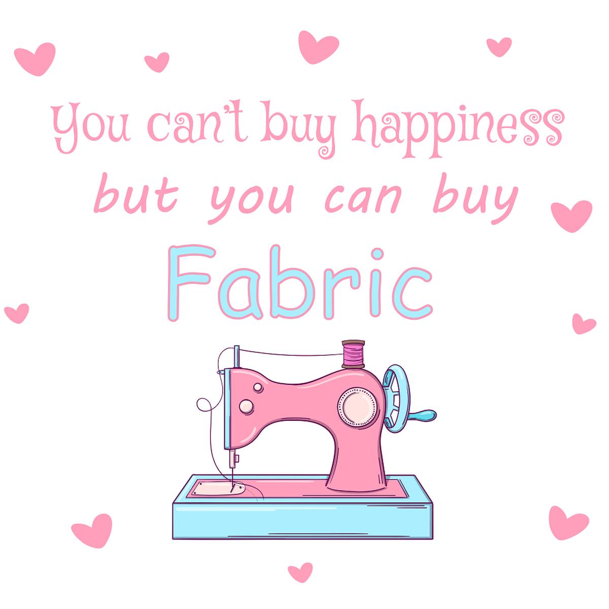 You Can't Buy Happiness Fabric Panel - White