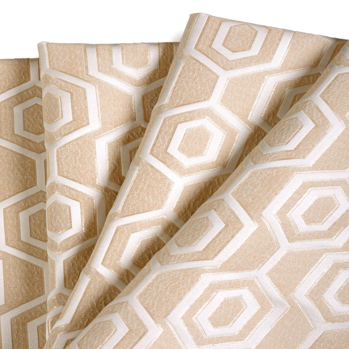 \Beach Maze\ Fabric by the Metre (Sand Beige/ White)