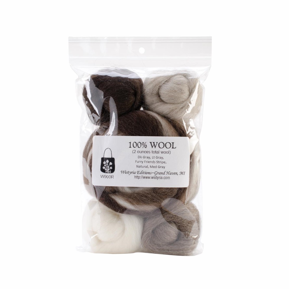 Wistyria Editions 5pk Furry Friends 2 Wool Roving W900R