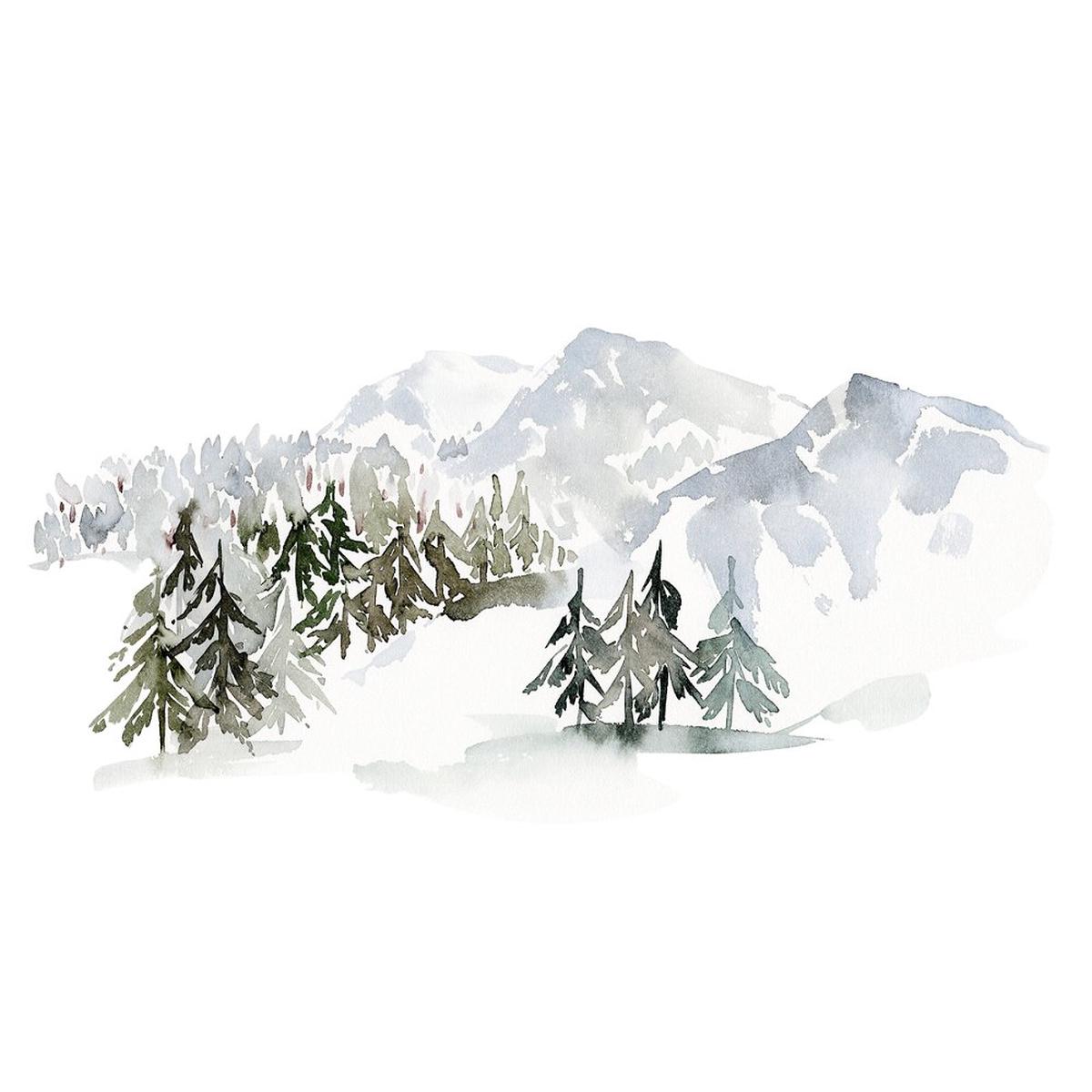Winter Mountains Fabric Panel