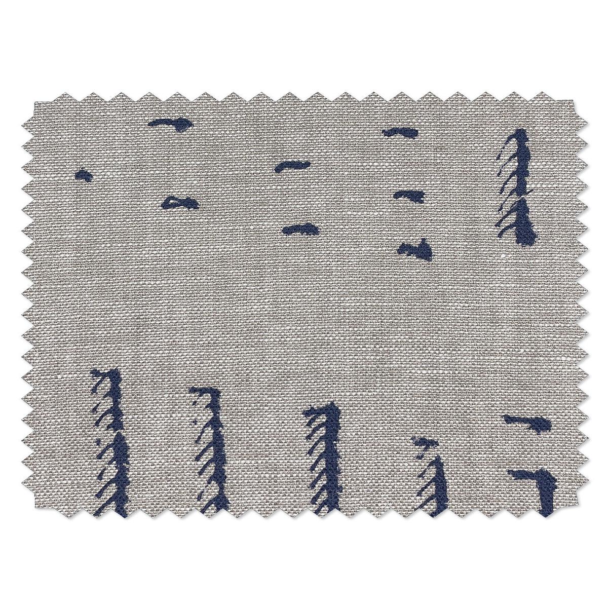 'Stitch' Flax Linen Fabric by Nathan Turner - Navy