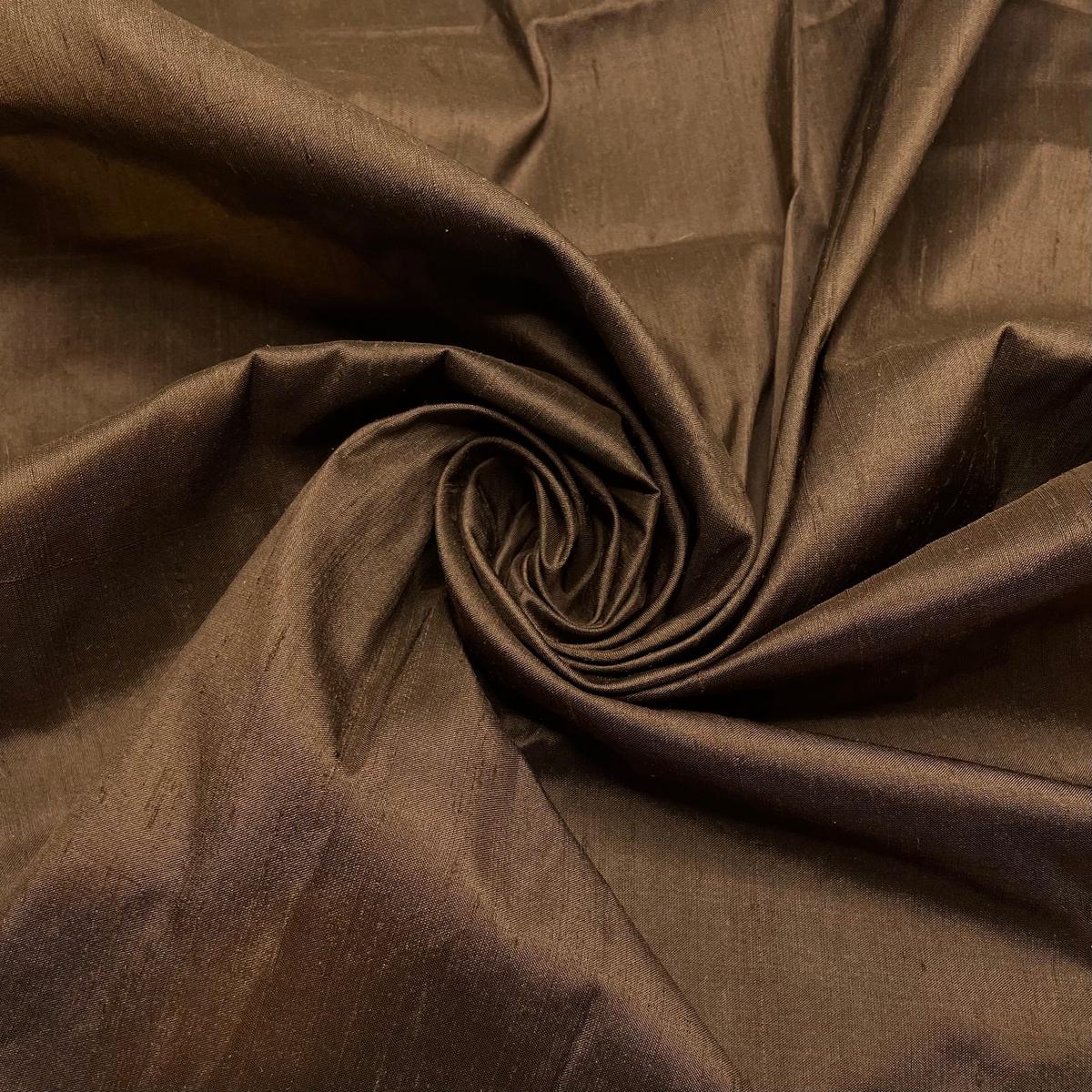 Yule Log - Dupioni Silk Woven - Brown - 1.3M Bundle