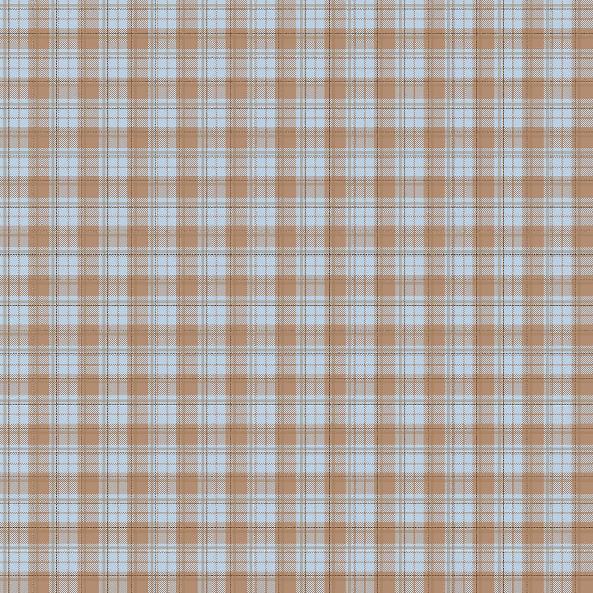 Winter Themed Plaid Fabric - Brown