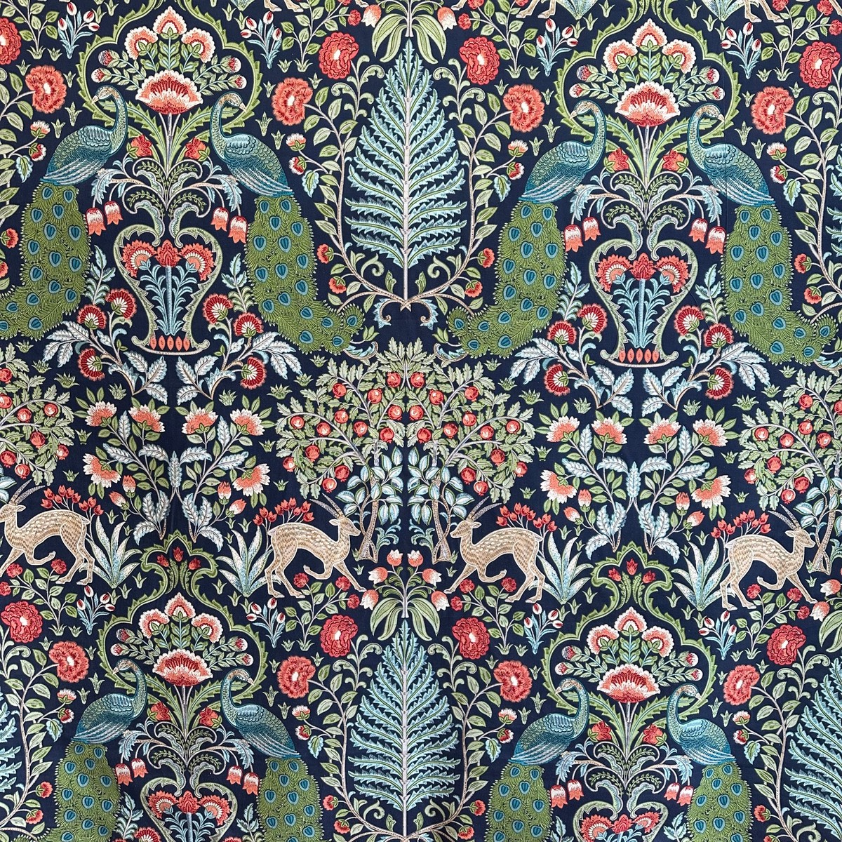Winthrop Sapphire Peacock Floral Damask Covington Fabric