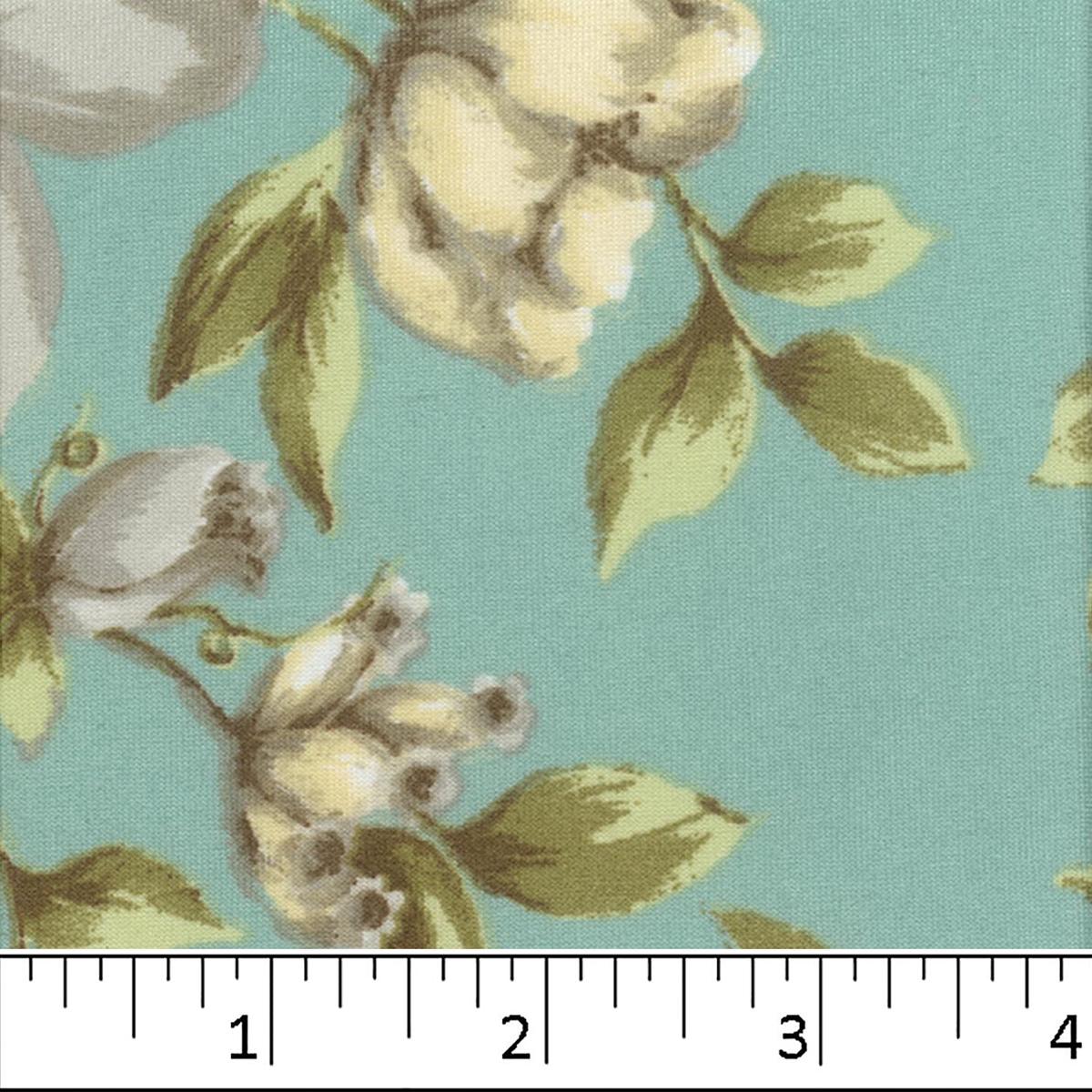 Double Brushed Large Floral Print Fabric S100