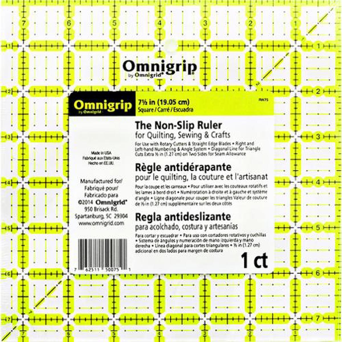 7.5" Square Omnigrip Ruler RN75