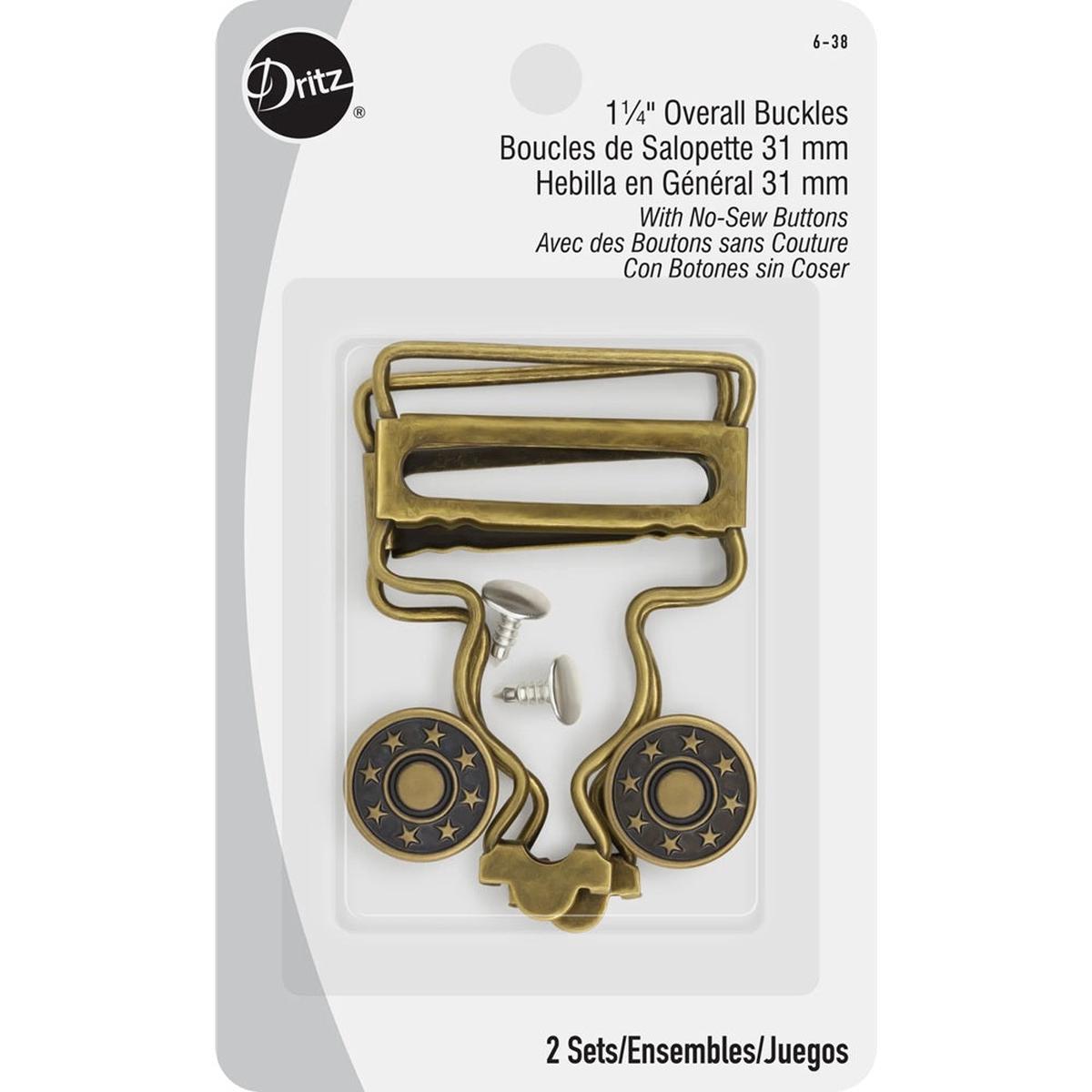 1.25-inch Overall Buckles with No-Sew Buttons S-06-38