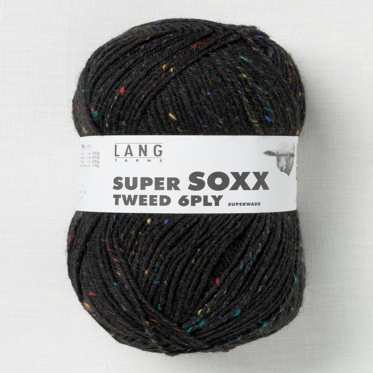 Lang Yarns Super Soxx Tweed 6 Ply 4 Black