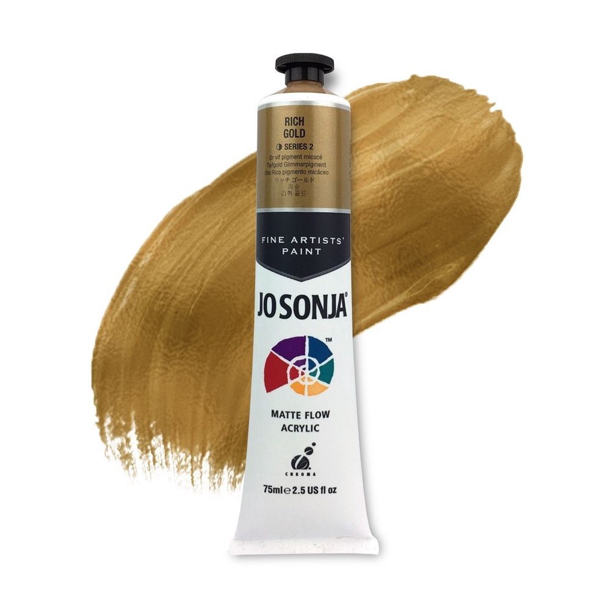 xx JoSonja Matte Flow Acrylic Paint 75ml S2 - Rich Gold