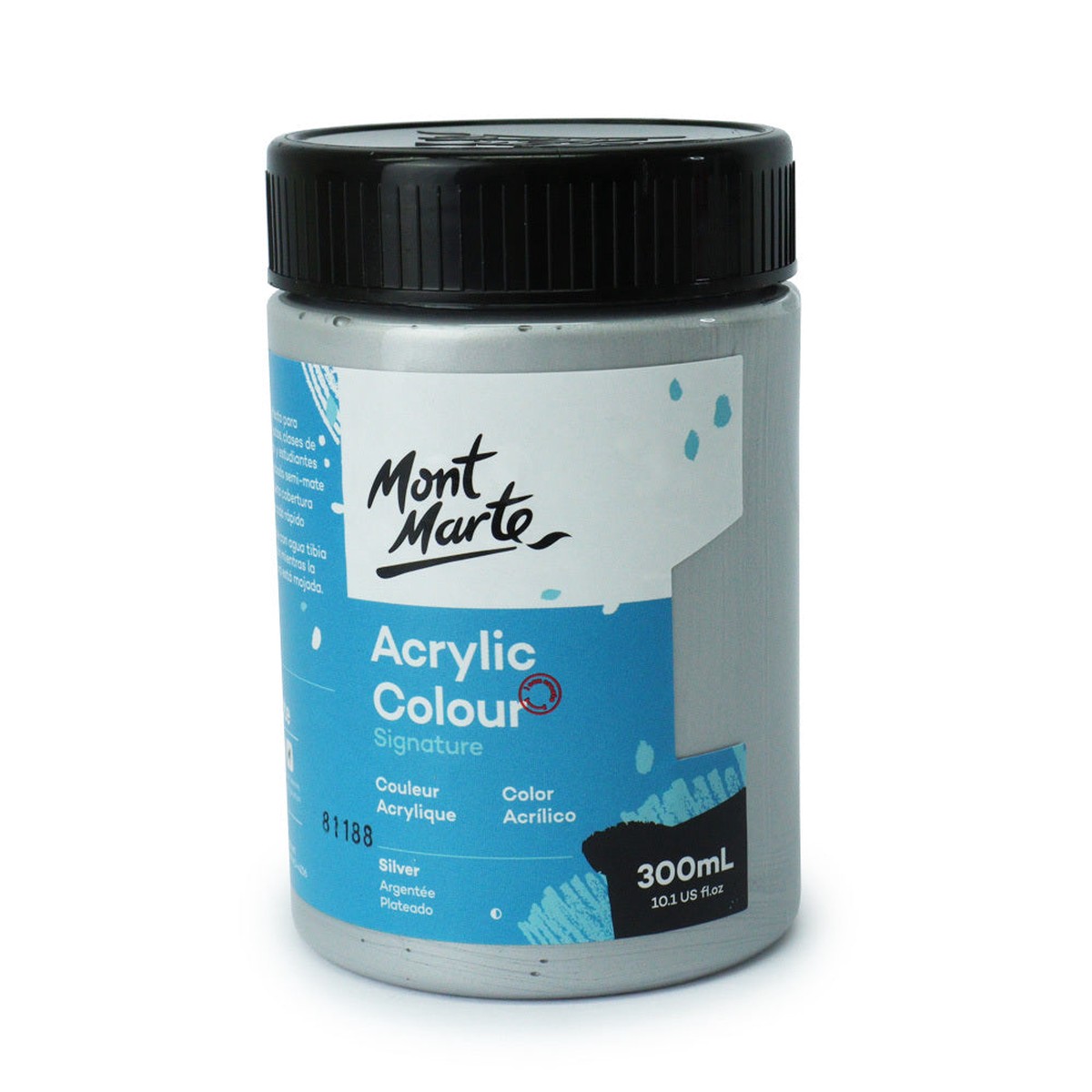 xx Mont Marte Signature Acrylic Paint 300ml Pot - Silver