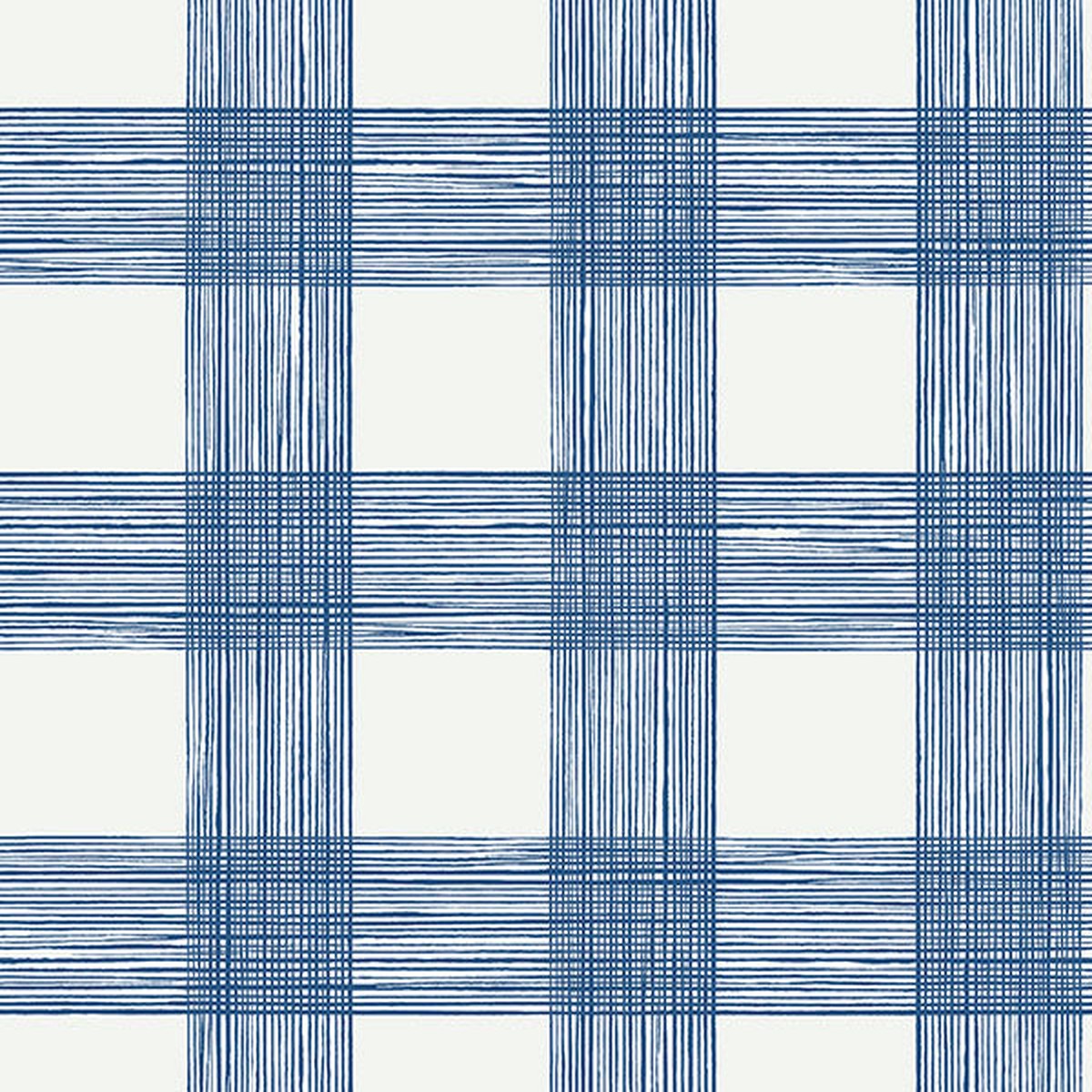 2927-80902 Scarborough Indigo Striated Plaid Wallpaper
