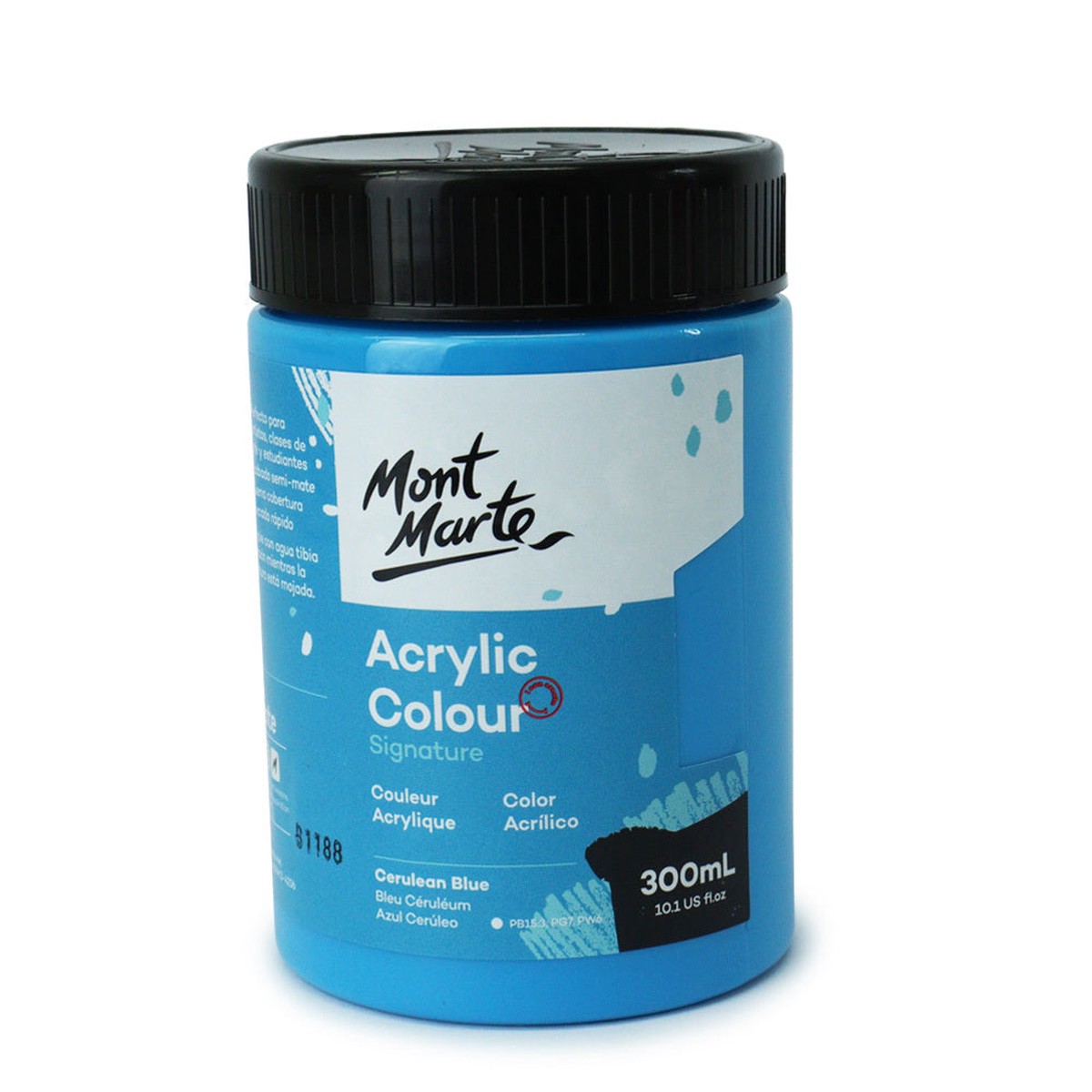 xx Mont Marte Signature Acrylic Paint 300ml Pot - Cerulean Blue