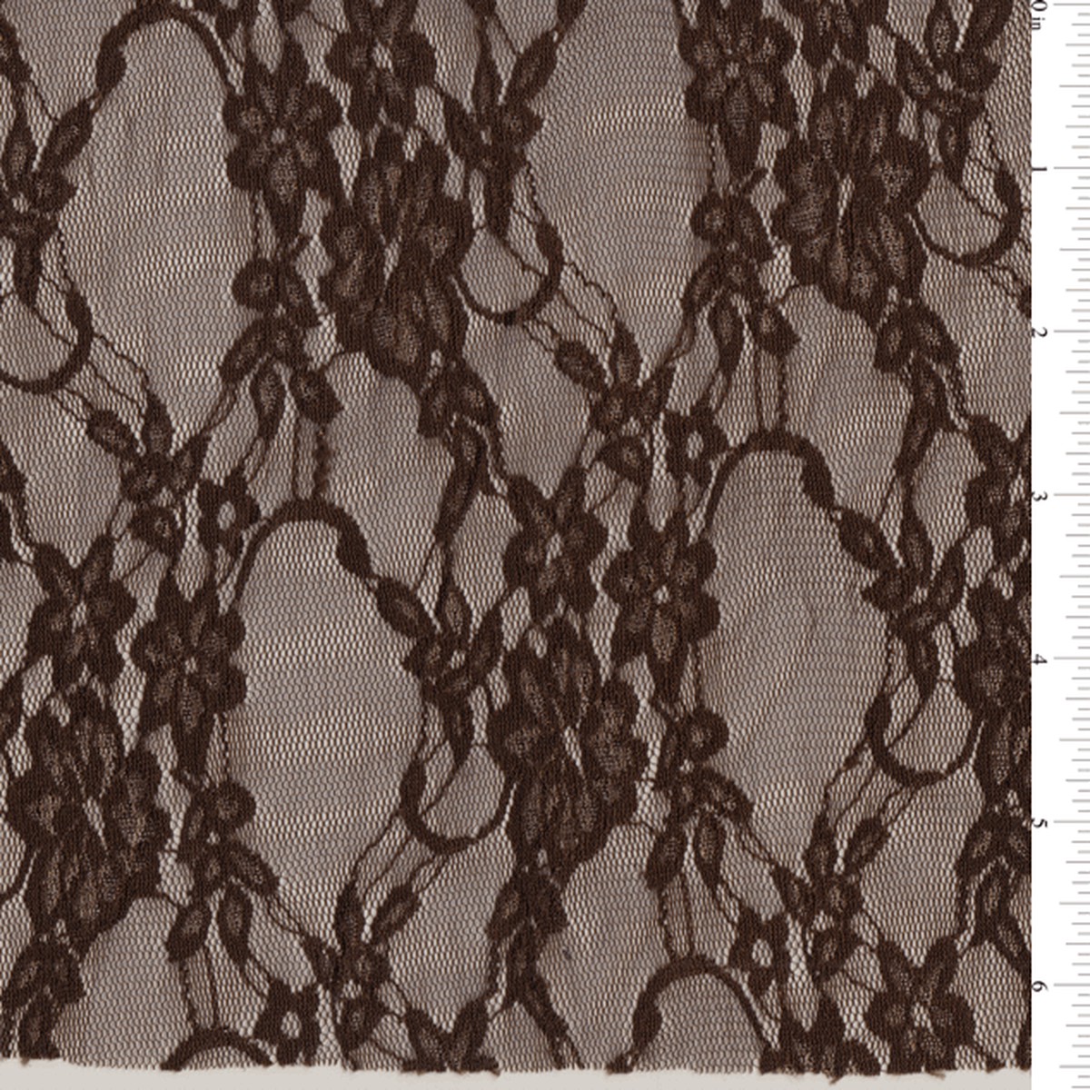 2 1/2 YD PC-Brown Stretch Lace Fabric