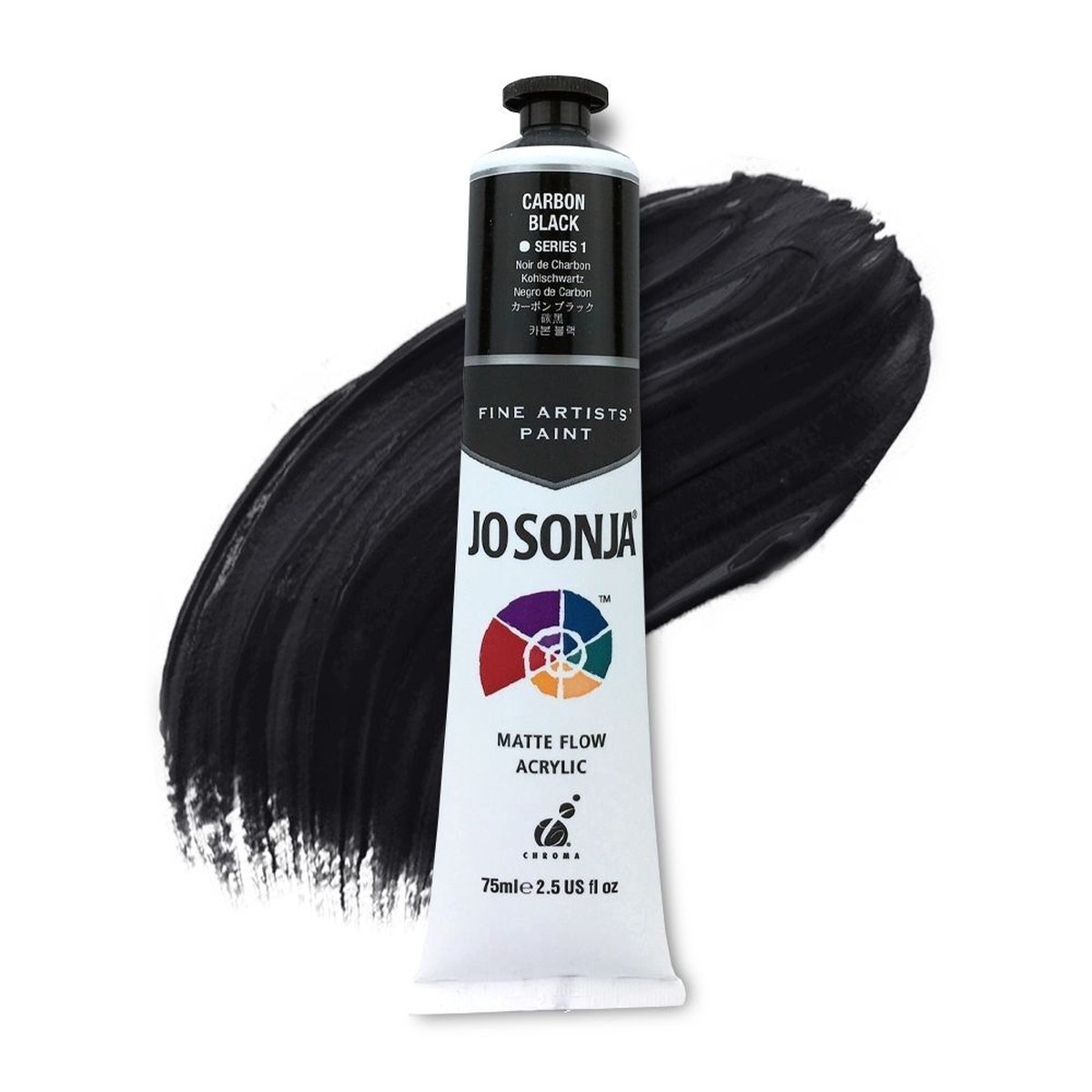 xx JoSonja Matte Flow Acrylic Paint 75ml S1 - Carbon Black