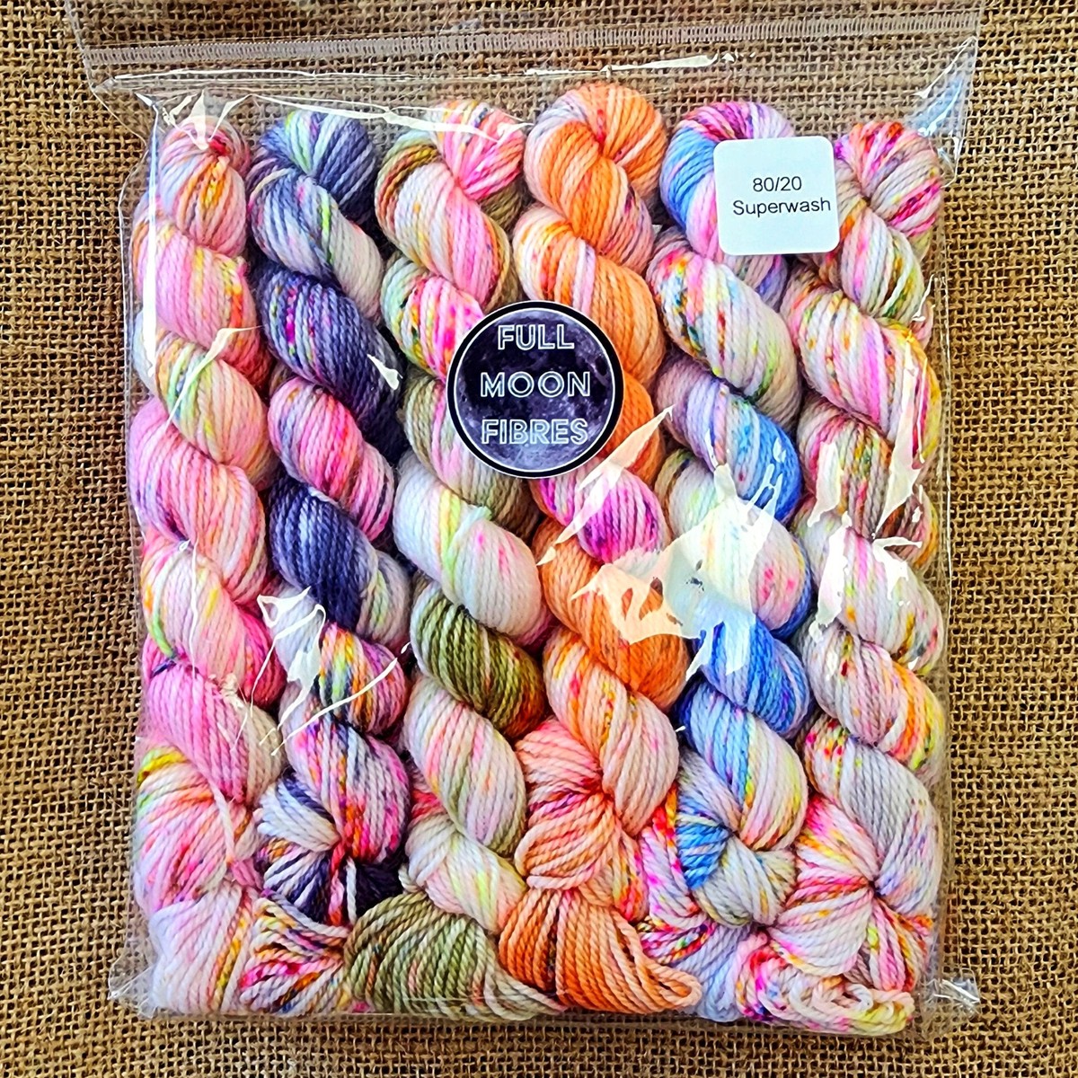 Full Moon Fibres Mini Skein Set, Reading Past My Bedtime (Solar Sock)