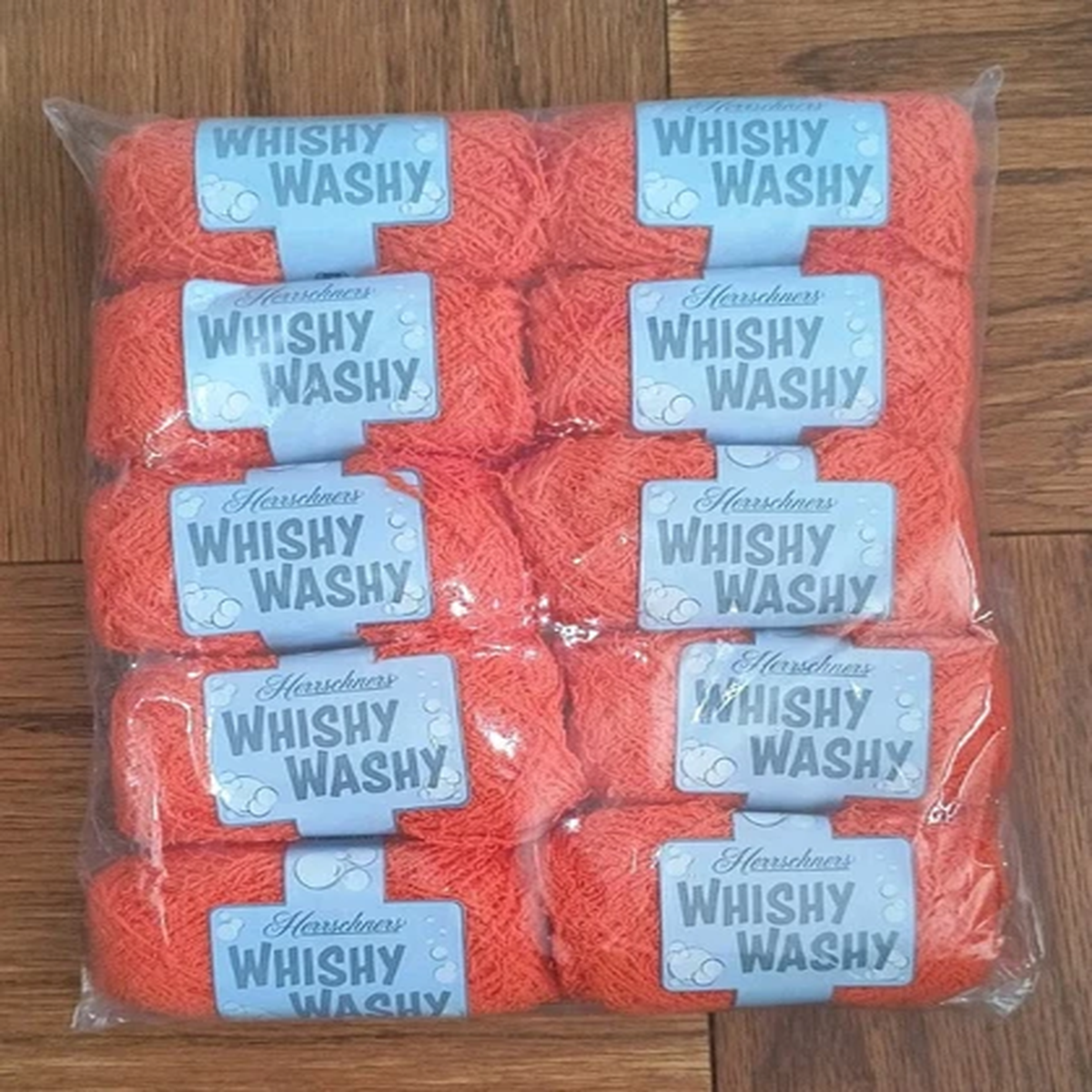 10-Pk Herrschners Whishy Washy Scrub Yarn Crochet Knit 100% Cotton in Clementine