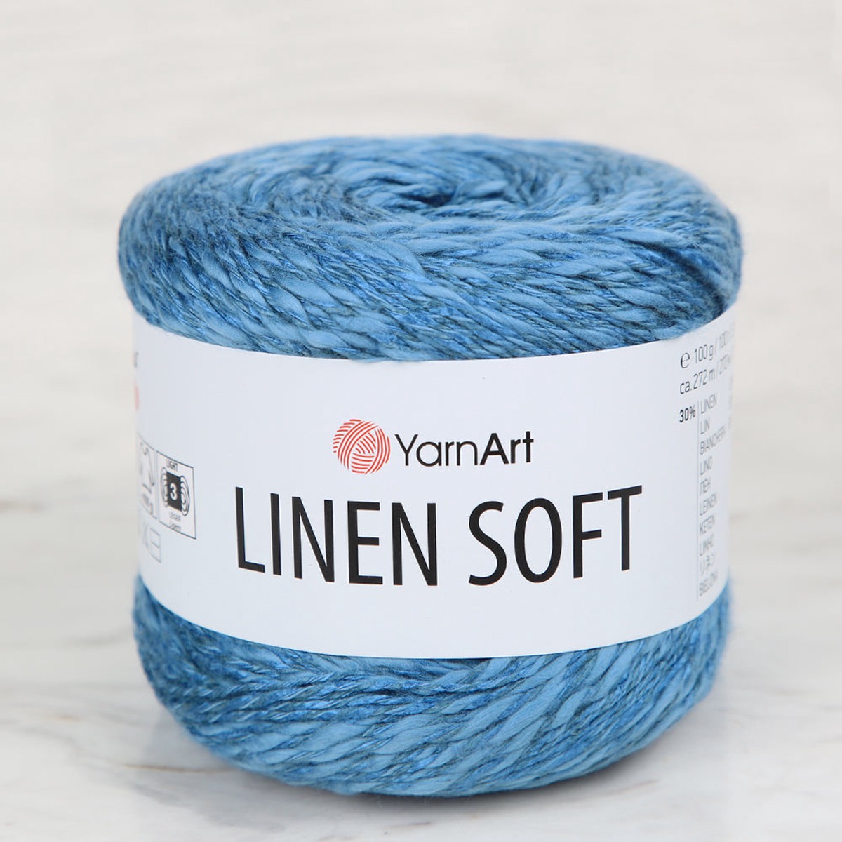 YarnArt Linen Soft Hand Knitting Yarn ,Blue 7318
