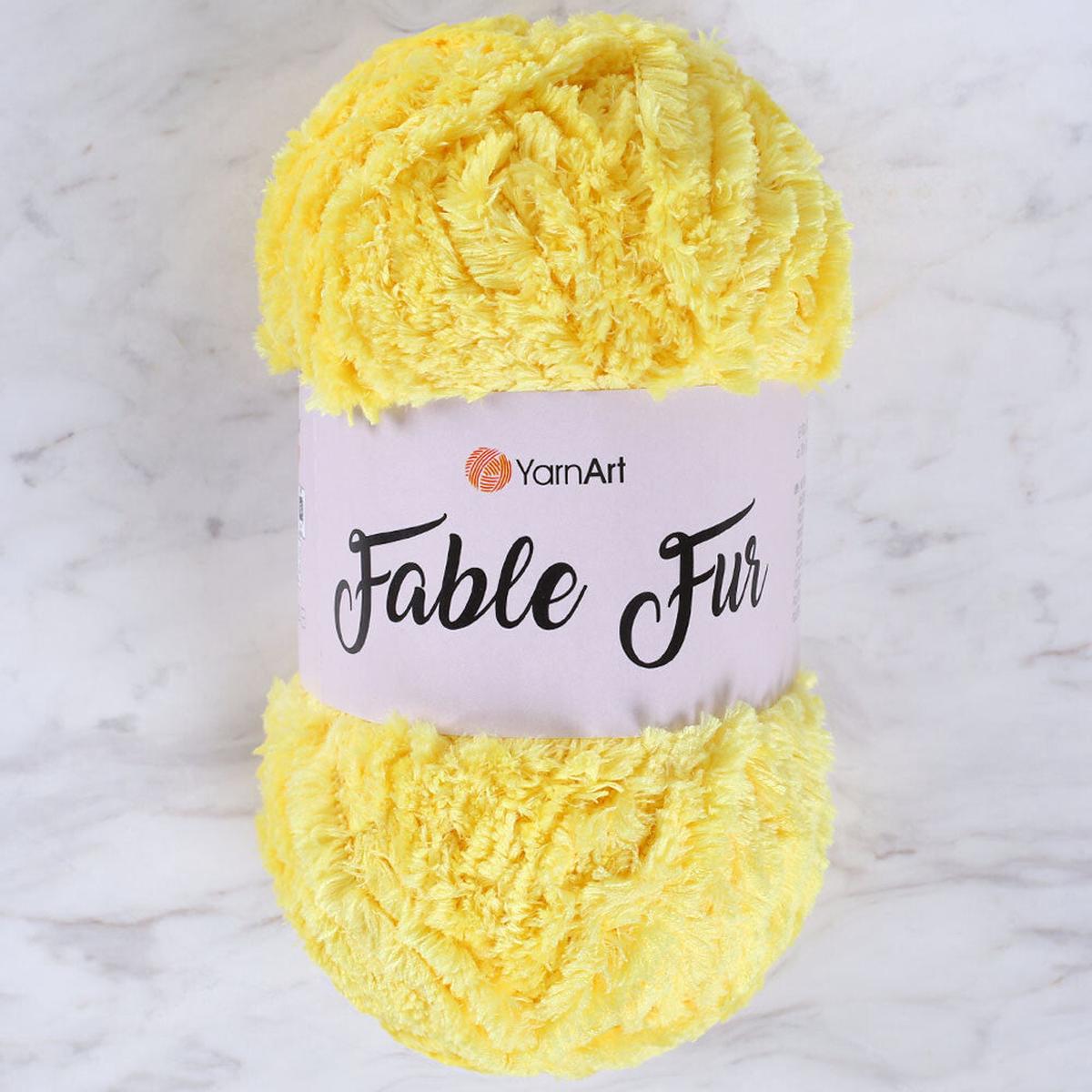 YarnArt Fable Fur Yarn- Yellow - 984