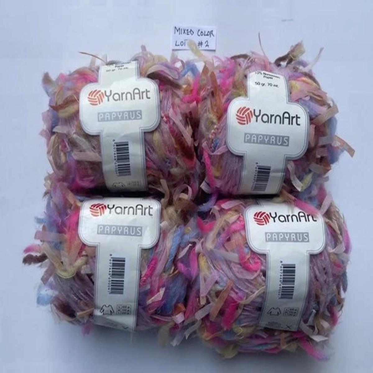 YarnArt PAPYRUS Fantasy Hand Knitting Yarn PINK TONES COLOR Lot 7 #2