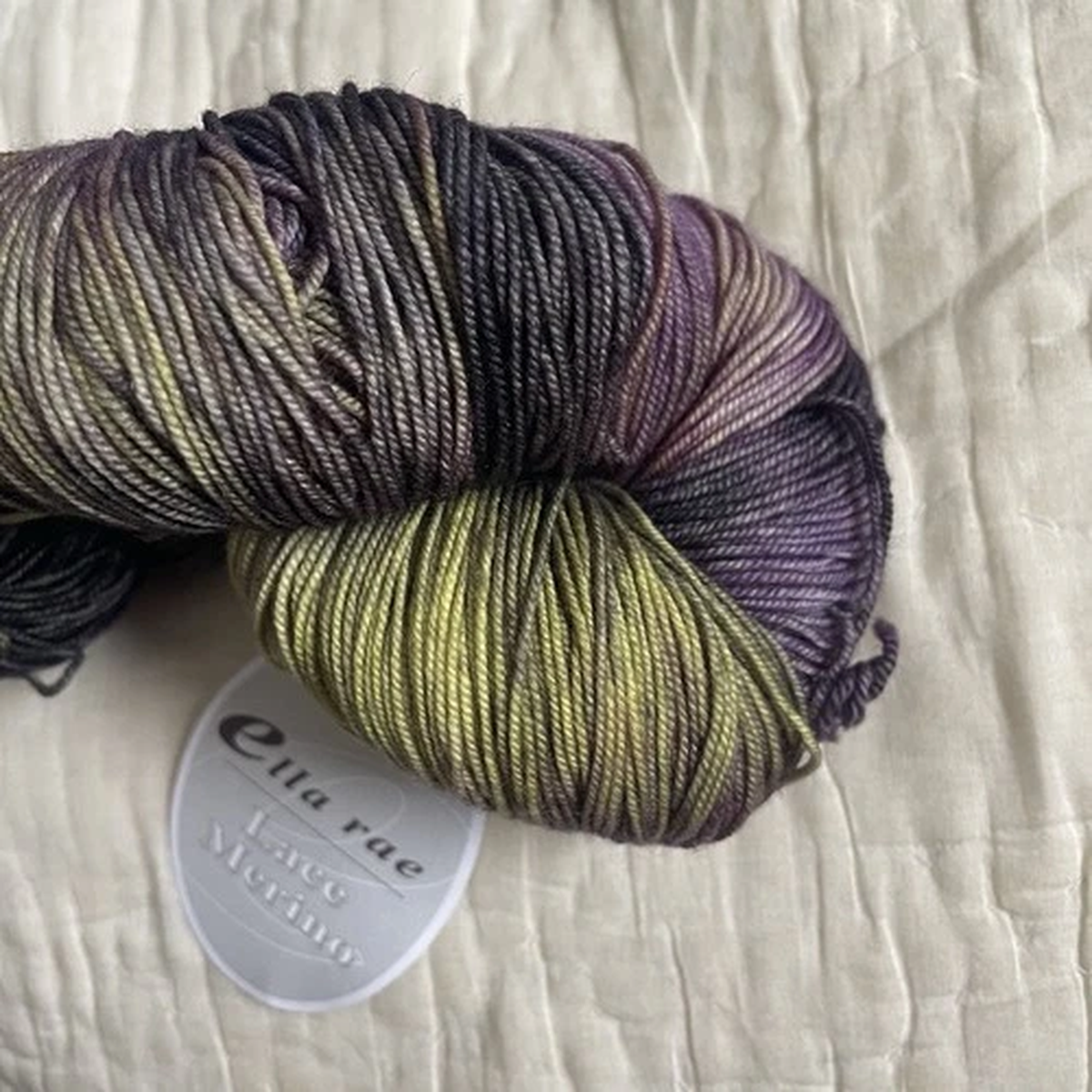 1 Skein Ella Rae LACE MERINO Hand Painted Yarn Col.#148 Purple Green 100g